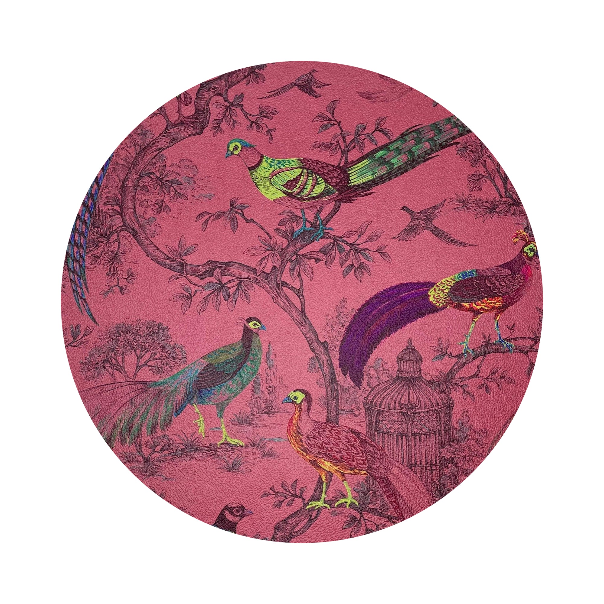 Pheasant Fall Sauvage Paprika 16" Round Pebble Placemats, Set of 4 - nicolettemayer.com
