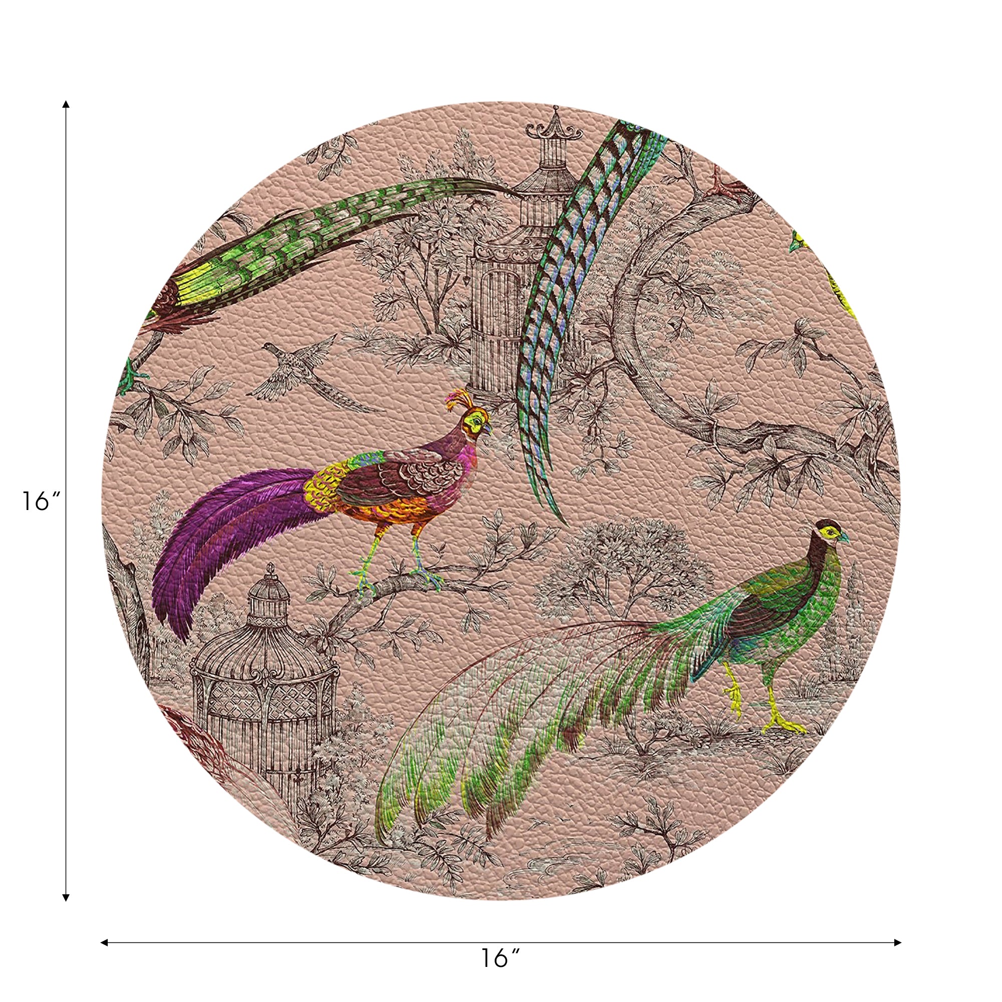 Pheasant Fall Sauvage Savannah Tischset, rund, Kieselstein, 40,6 cm, 4er-Set