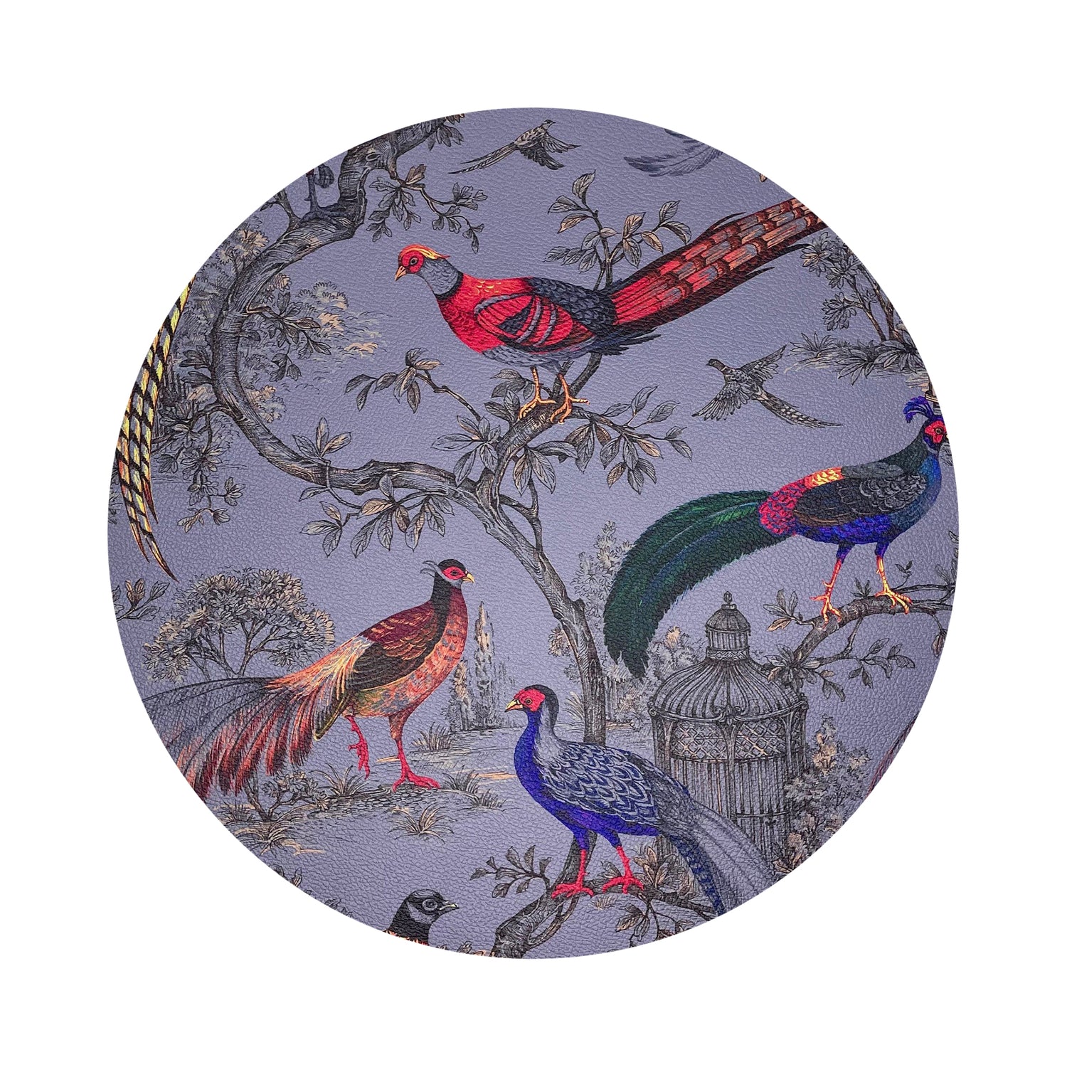 Pheasant Fall Sauvage Silver 16" Round Pebble Placemats, Set of 4 - nicolettemayer.com