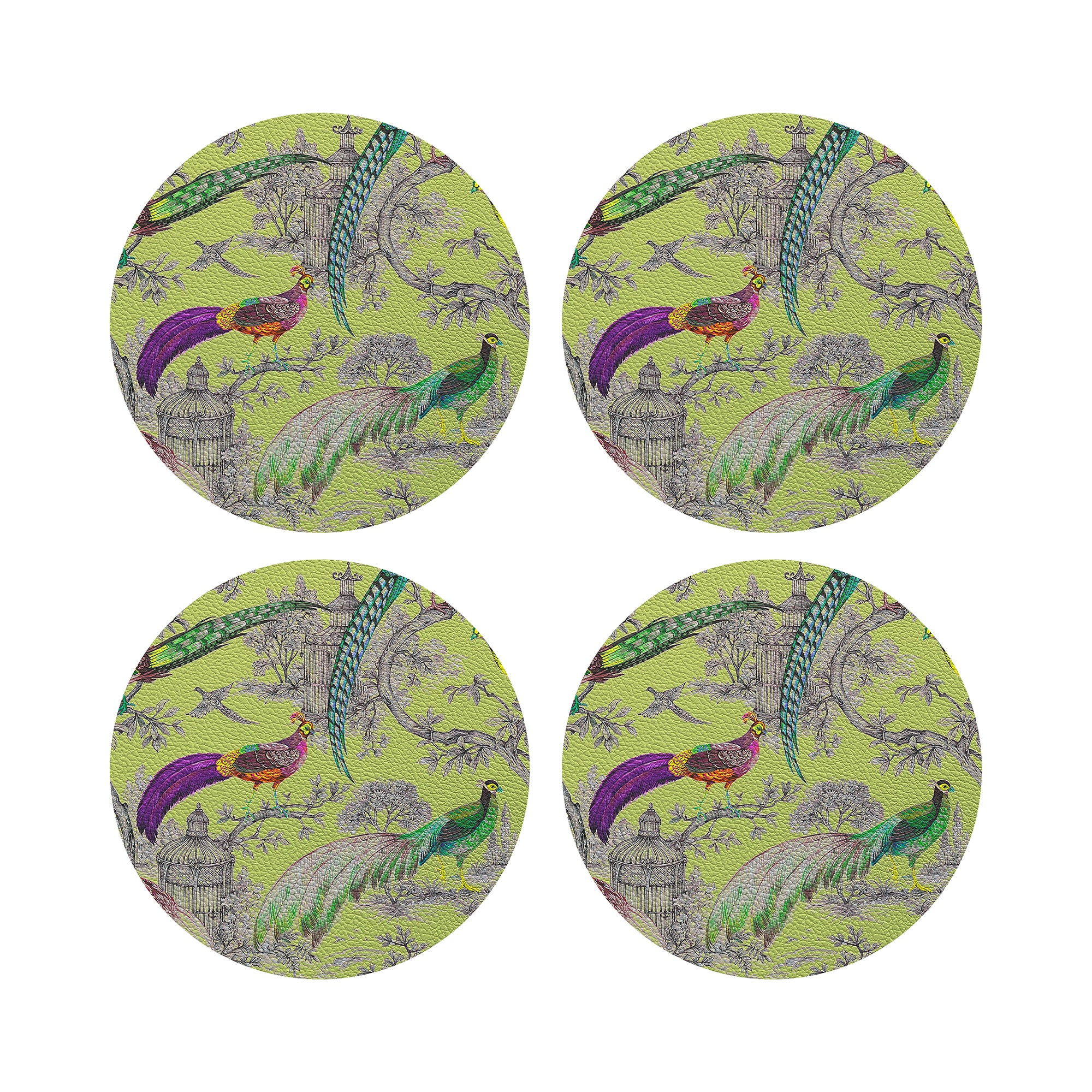 Pheasant Fall Sauvage St Germain 16" Round Pebble Placemats, Set of 4 - nicolettemayer.com