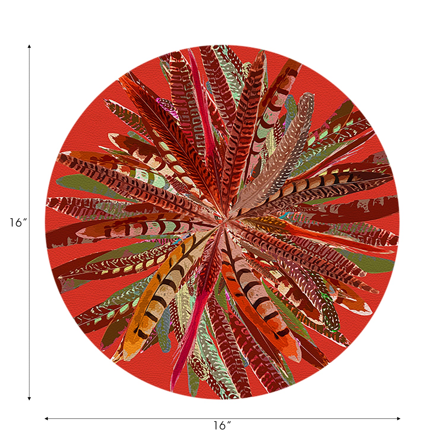 Pheasant Feathers Pumpkin 16" Round Pebble Placemats, Set of 4 - nicolettemayer.com
