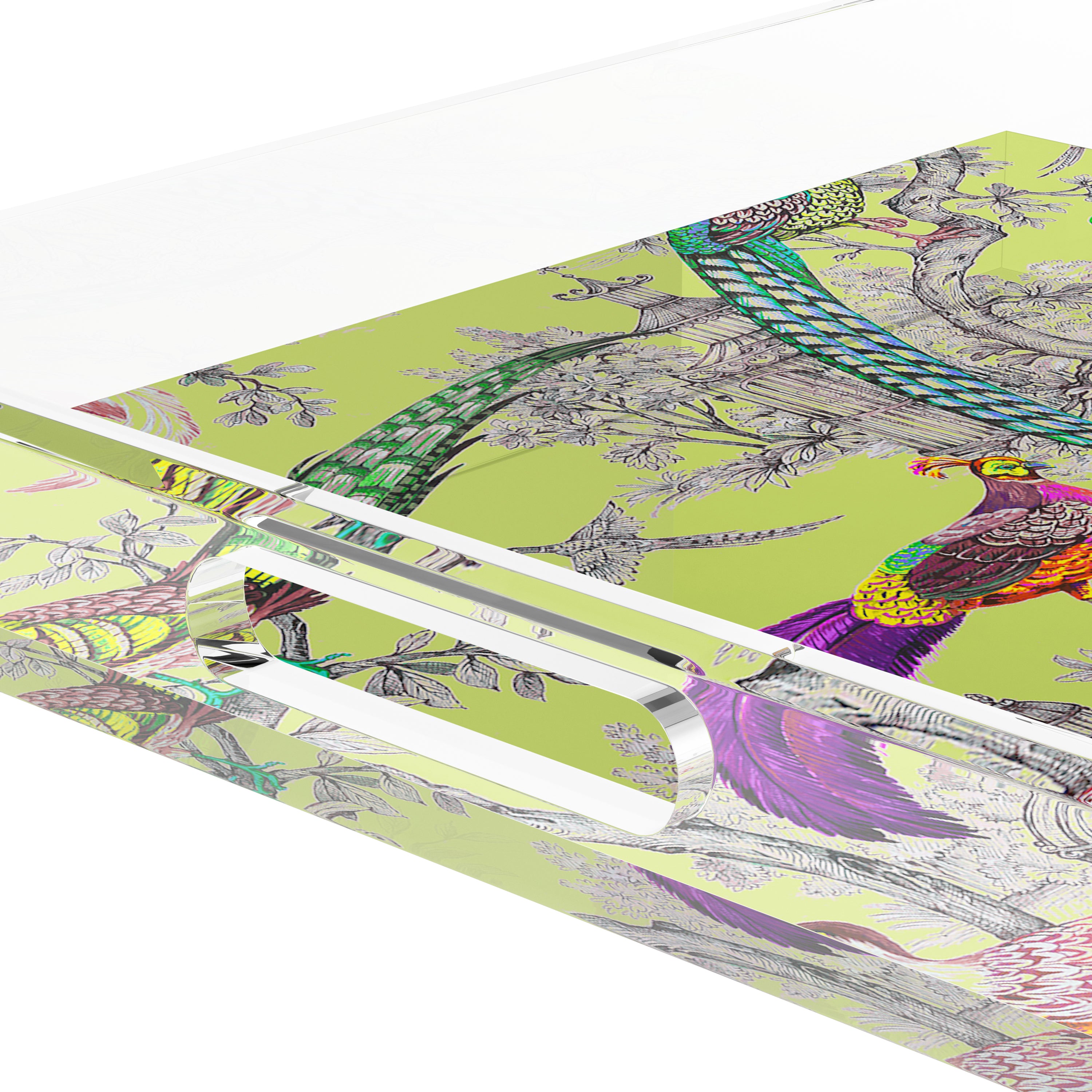 Pheasants Sauvage St Germain 12X12 Acrylic Tray - nicolettemayer.com