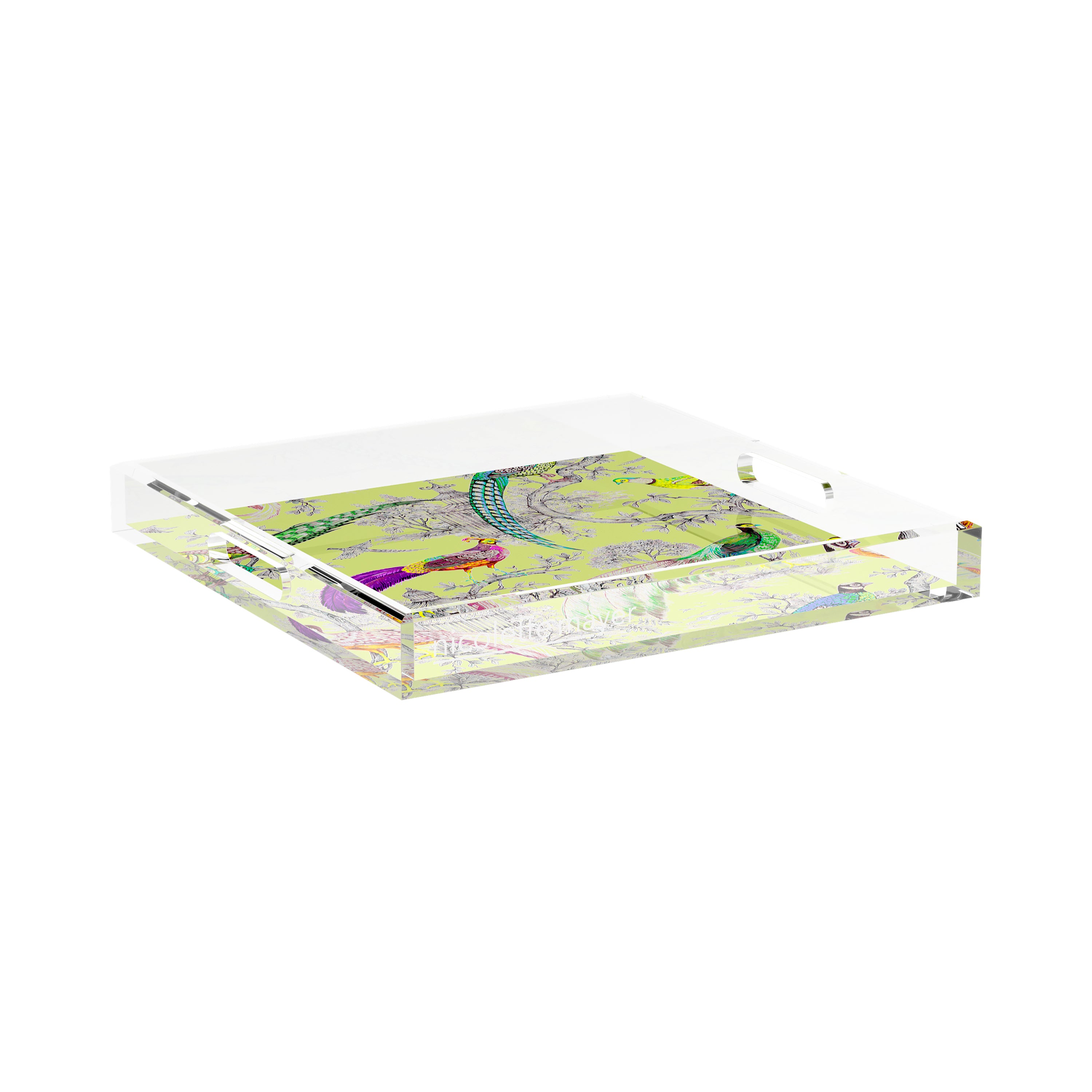 Pheasants Sauvage St Germain 15X15 Acrylic Tray - nicolettemayer.com