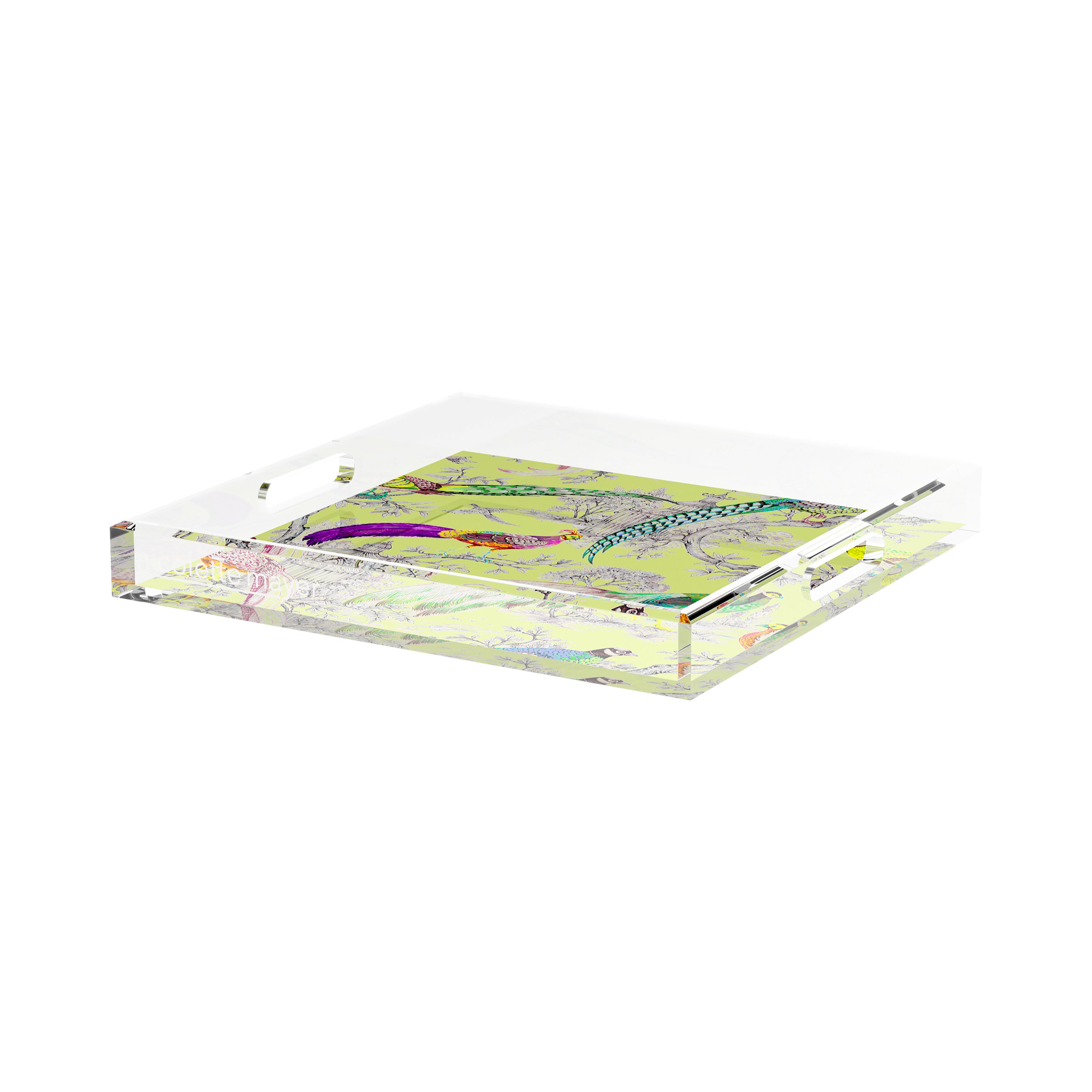 Pheasants Sauvage St Germain 15X15 Acrylic Tray - nicolettemayer.com
