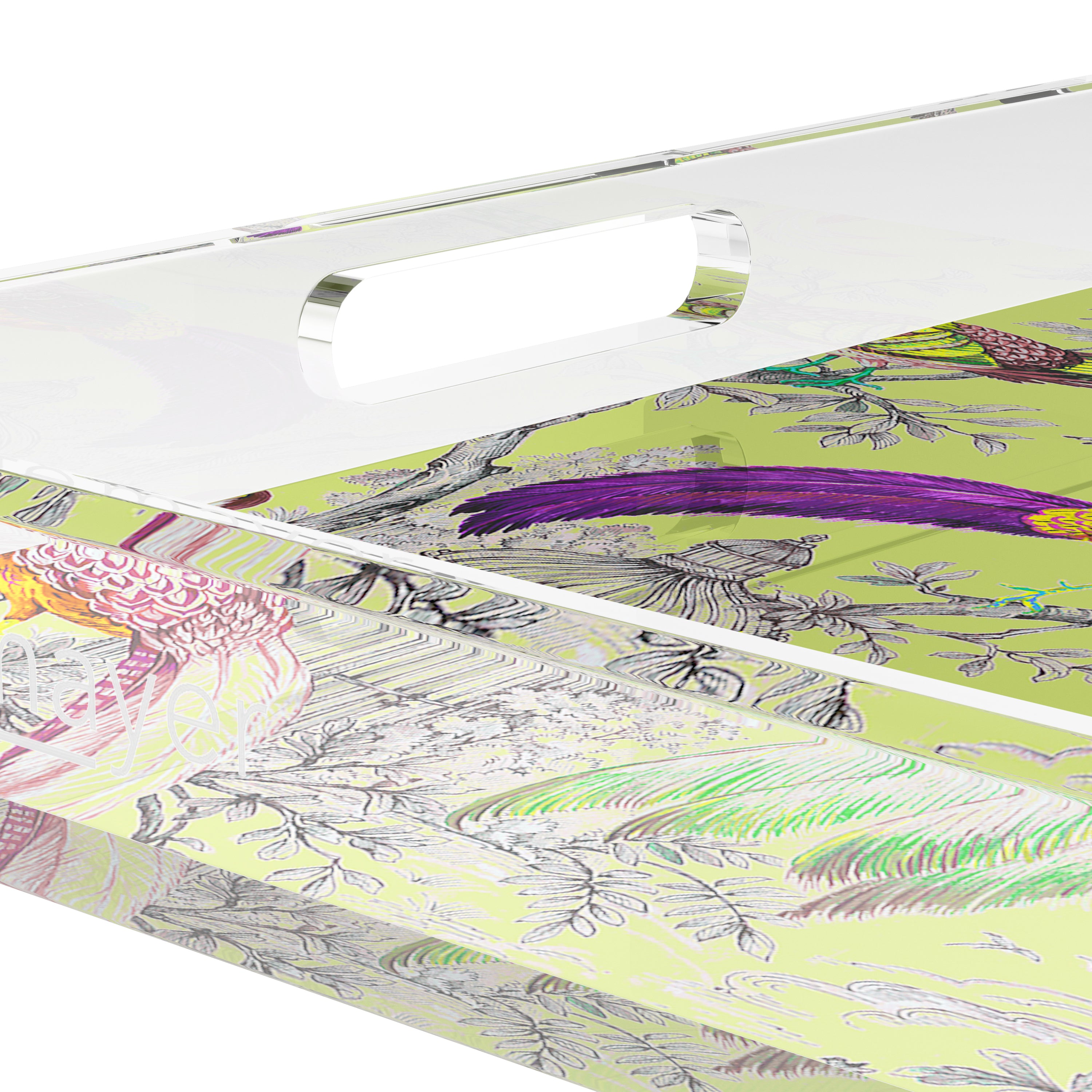 Pheasants Sauvage St Germain 18X18 Acrylic Tray - nicolettemayer.com