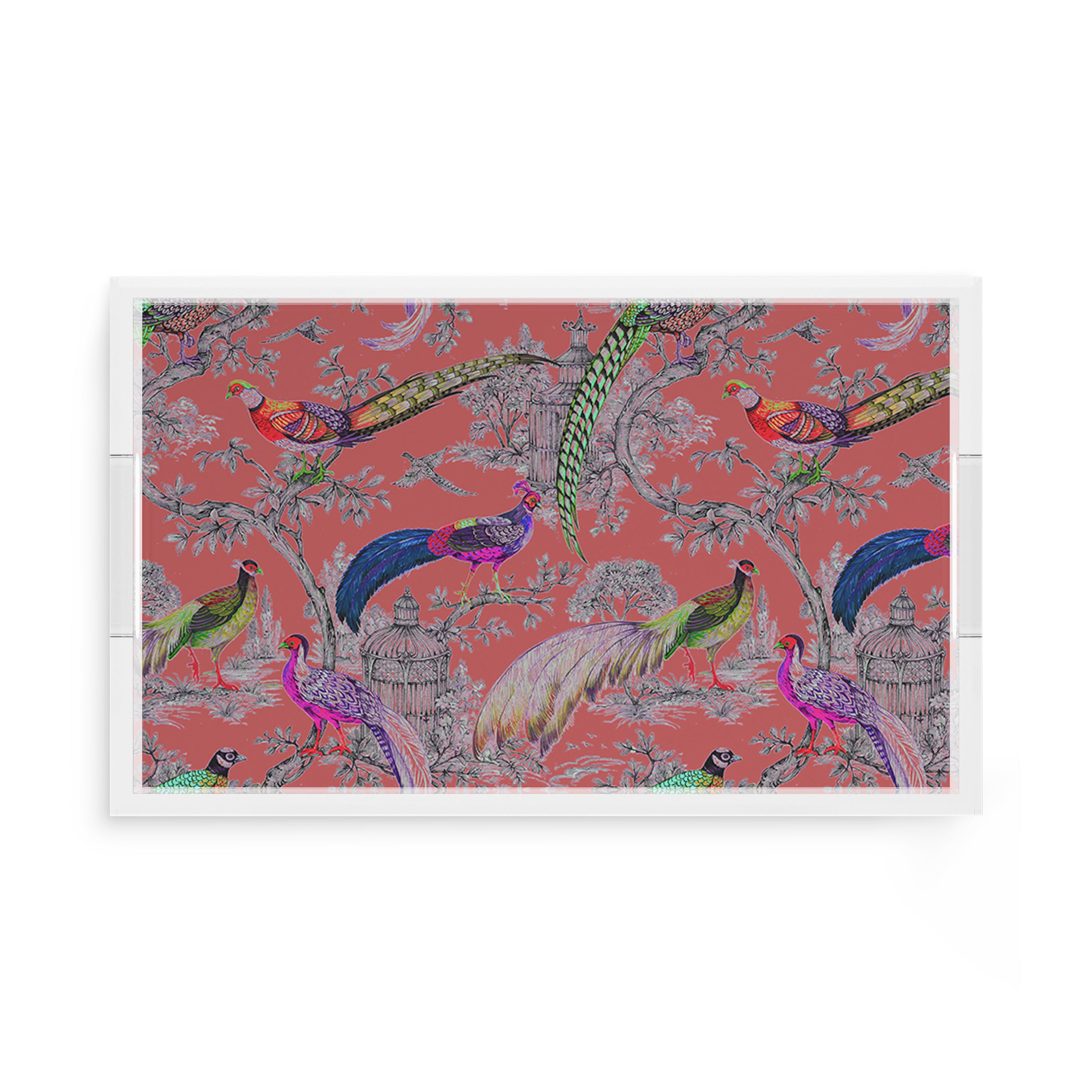 Pheasant Sauvage Loire 17X10.5 Acrylic Tray - nicolettemayer.com