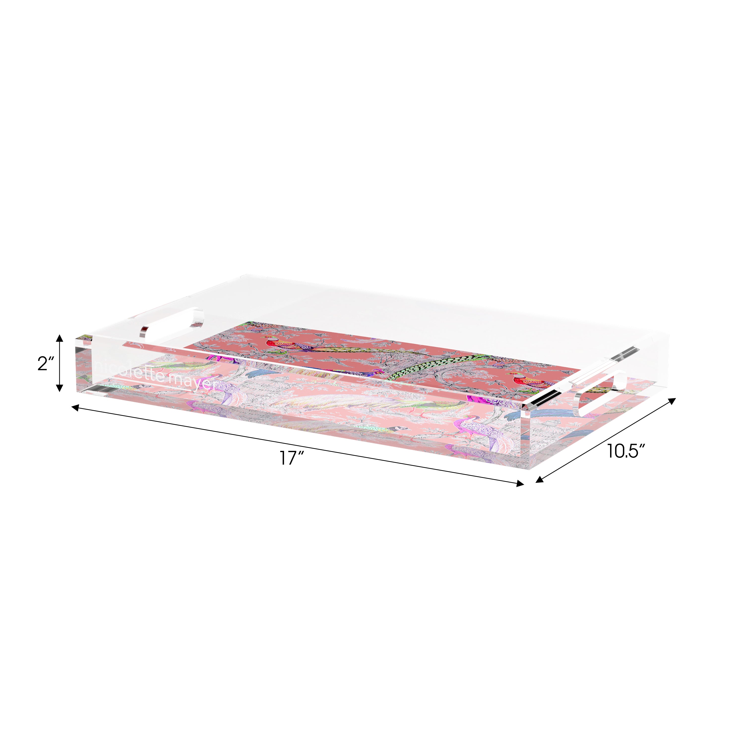 Pheasant Sauvage Loire 17X10.5 Acrylic Tray - nicolettemayer.com