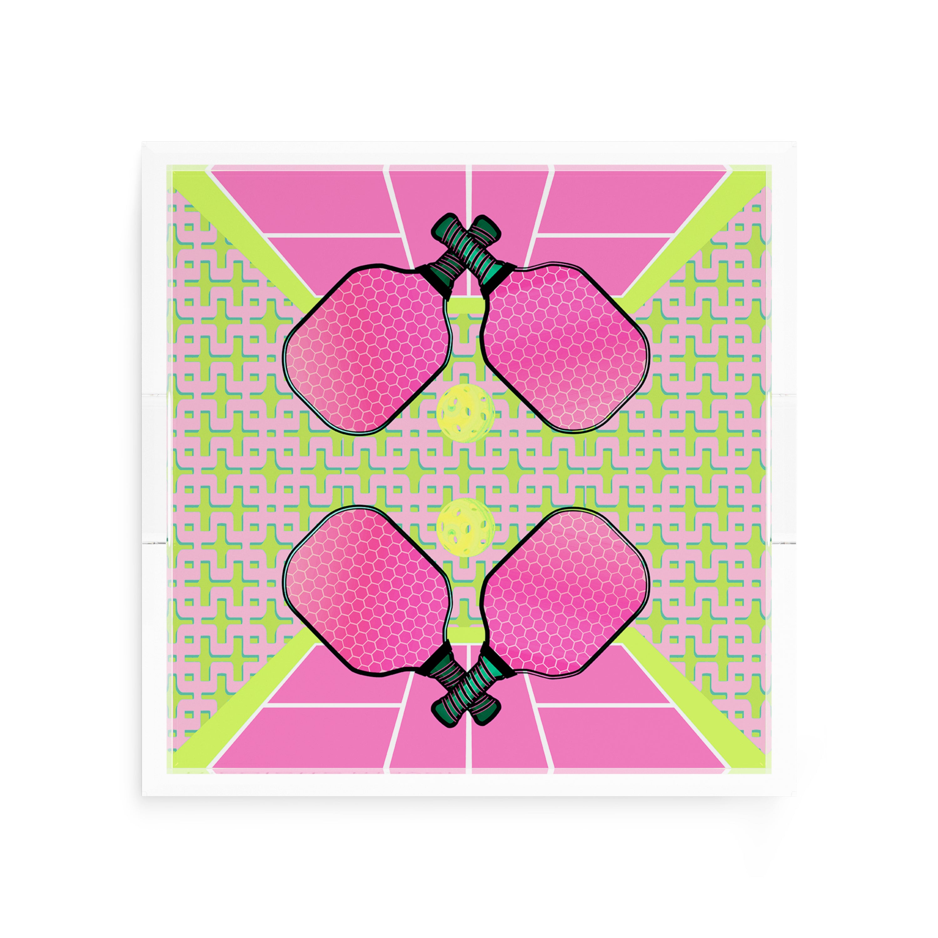 Pickelball Anyone Nancy Fran 12X12 Acrylic Tray - nicolettemayer.com