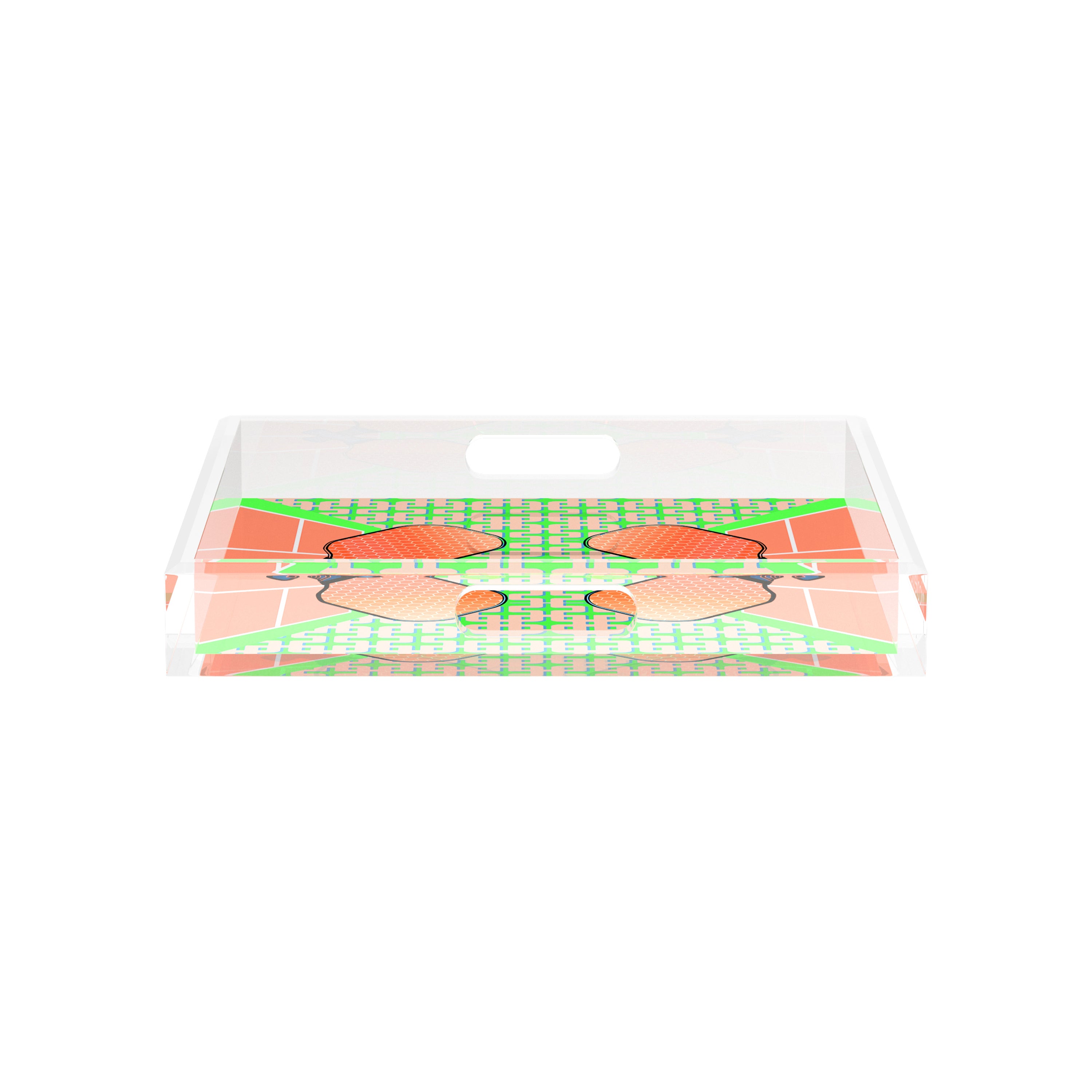 Pickelball Anyone Pam and Emma 12X12 Acrylic Tray - nicolettemayer.com