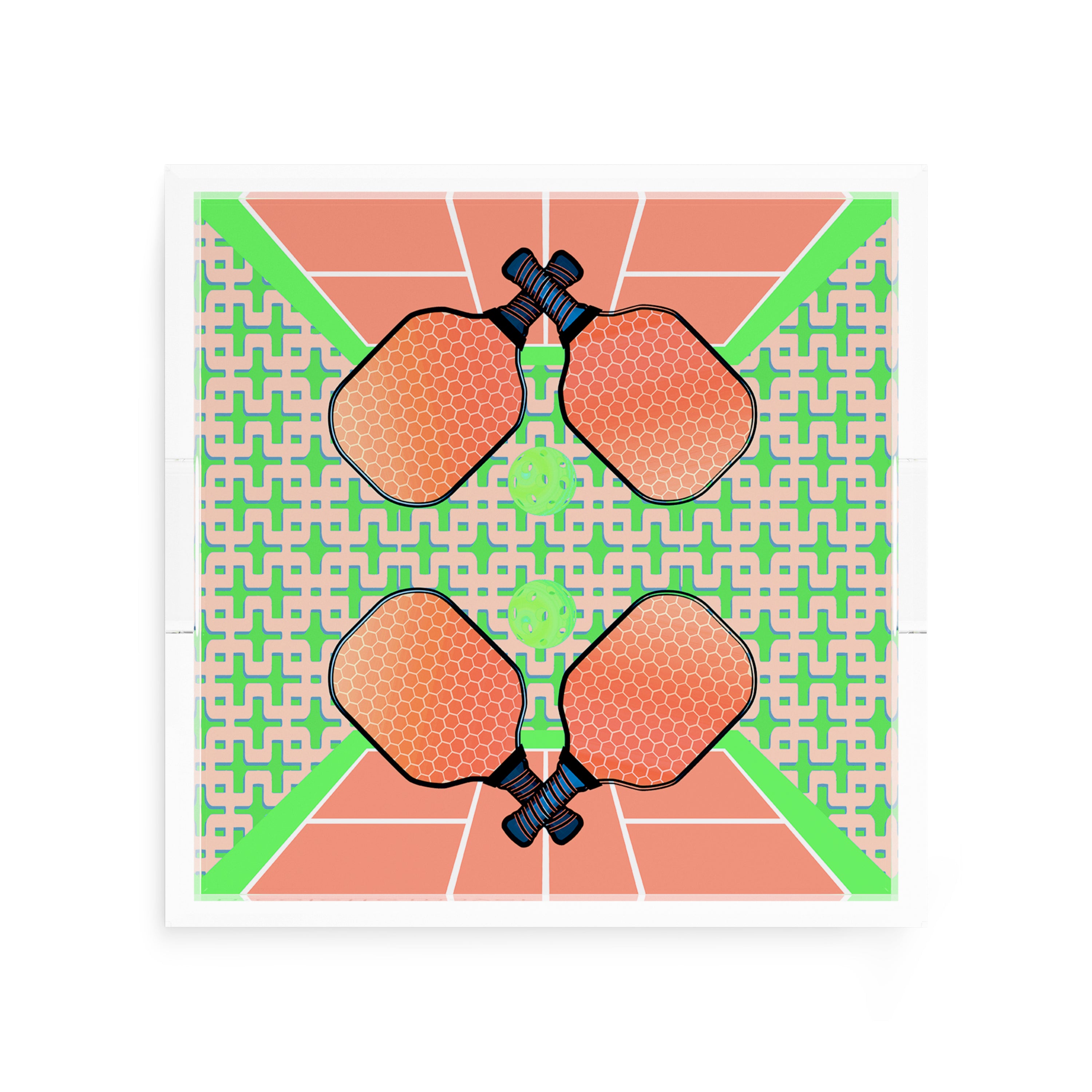Pickelball Anyone Pam and Emma 12X12 Acrylic Tray - nicolettemayer.com