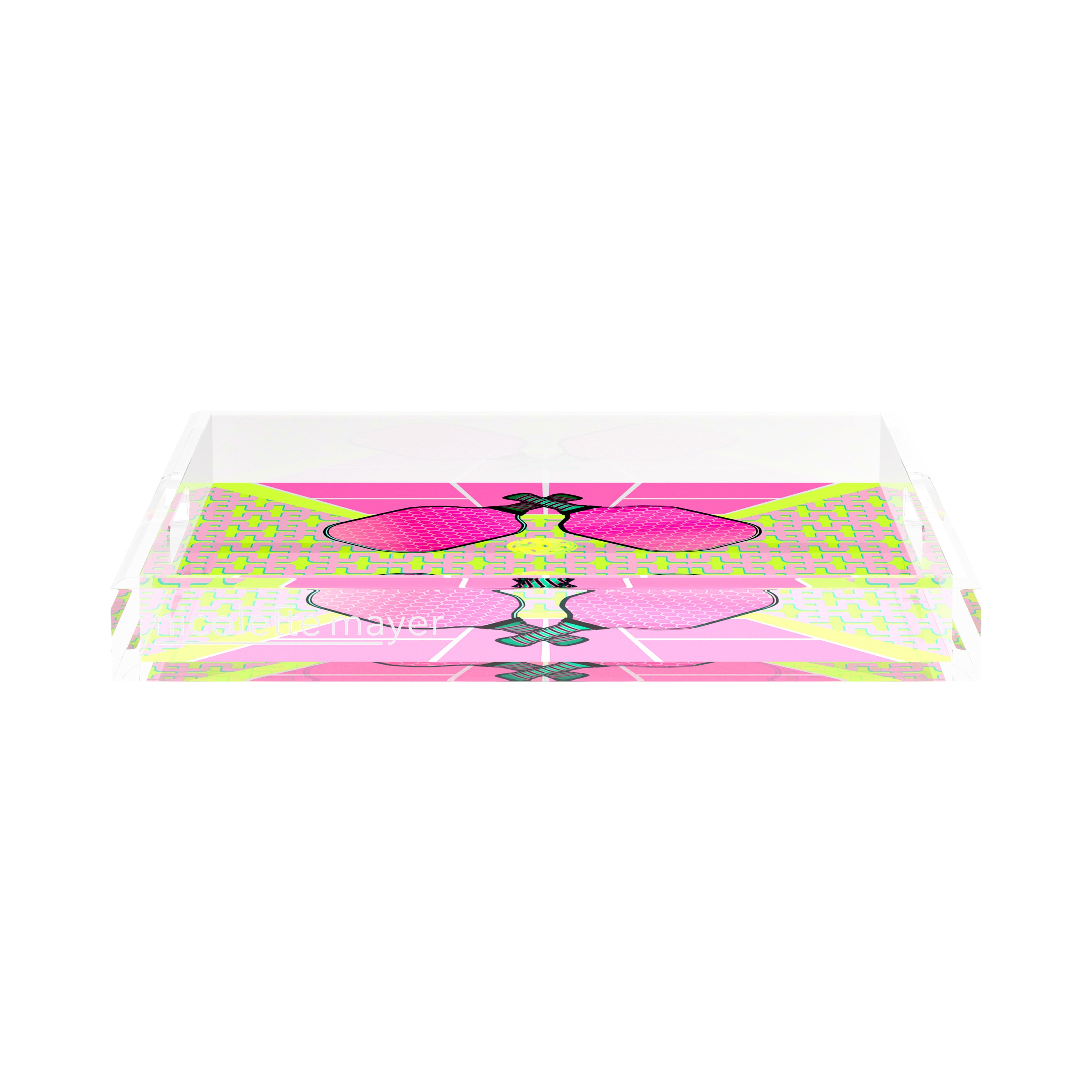 Pickelball Anyone Nancy Fran 15X15 Acrylic Tray - nicolettemayer.com