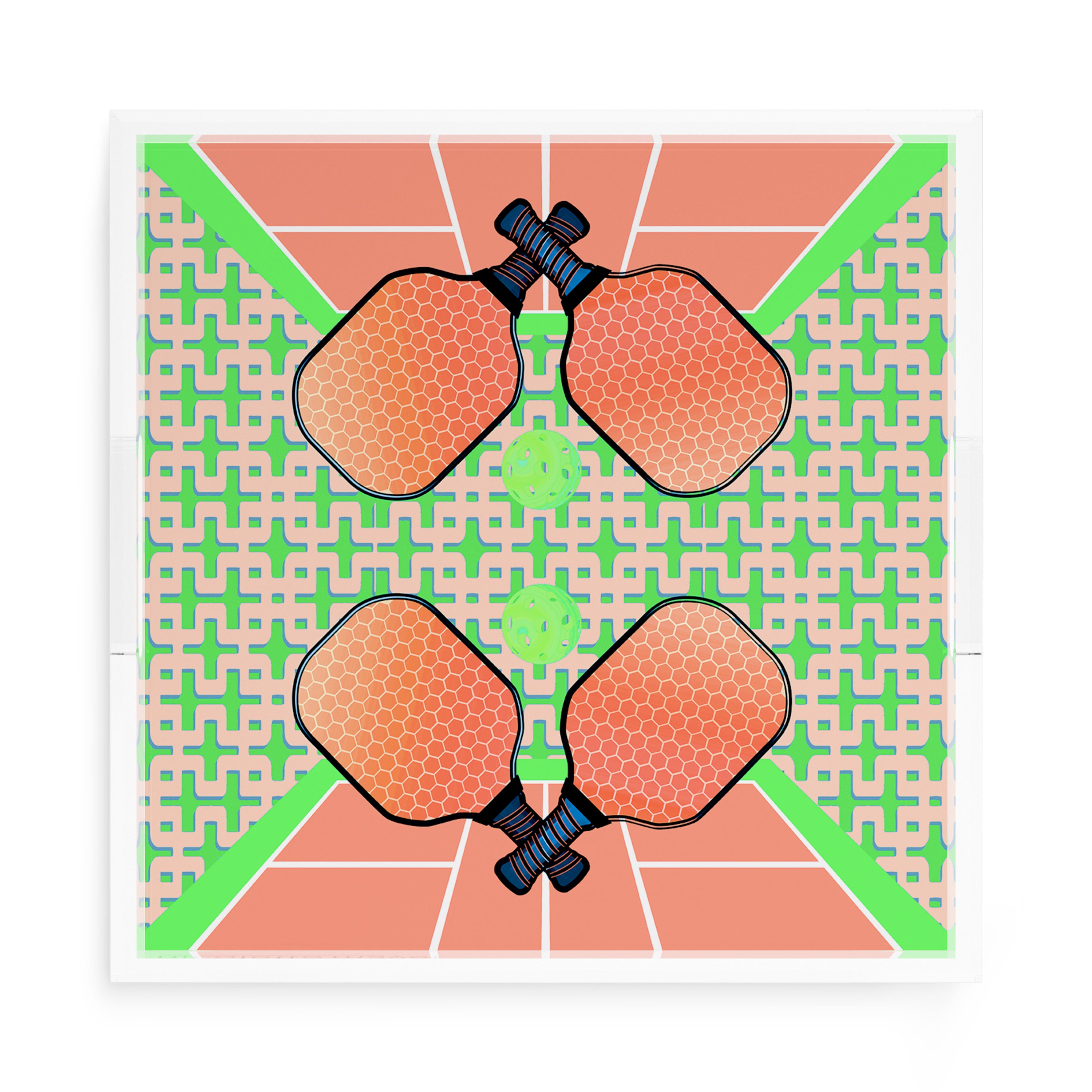 Pickelball Anyone Pam and Emma 15X15 Acrylic Tray - nicolettemayer.com