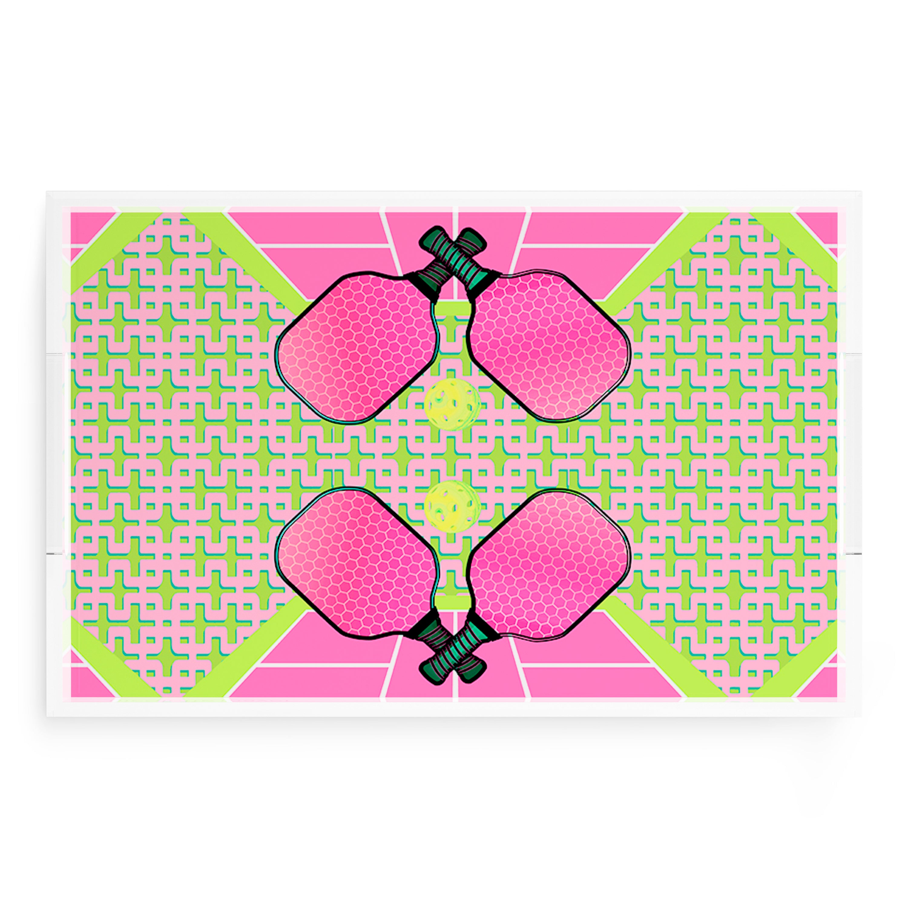 Pickelball Anyone Nancy Fran 22.5x14.5 Acrylic Tray - nicolettemayer.com