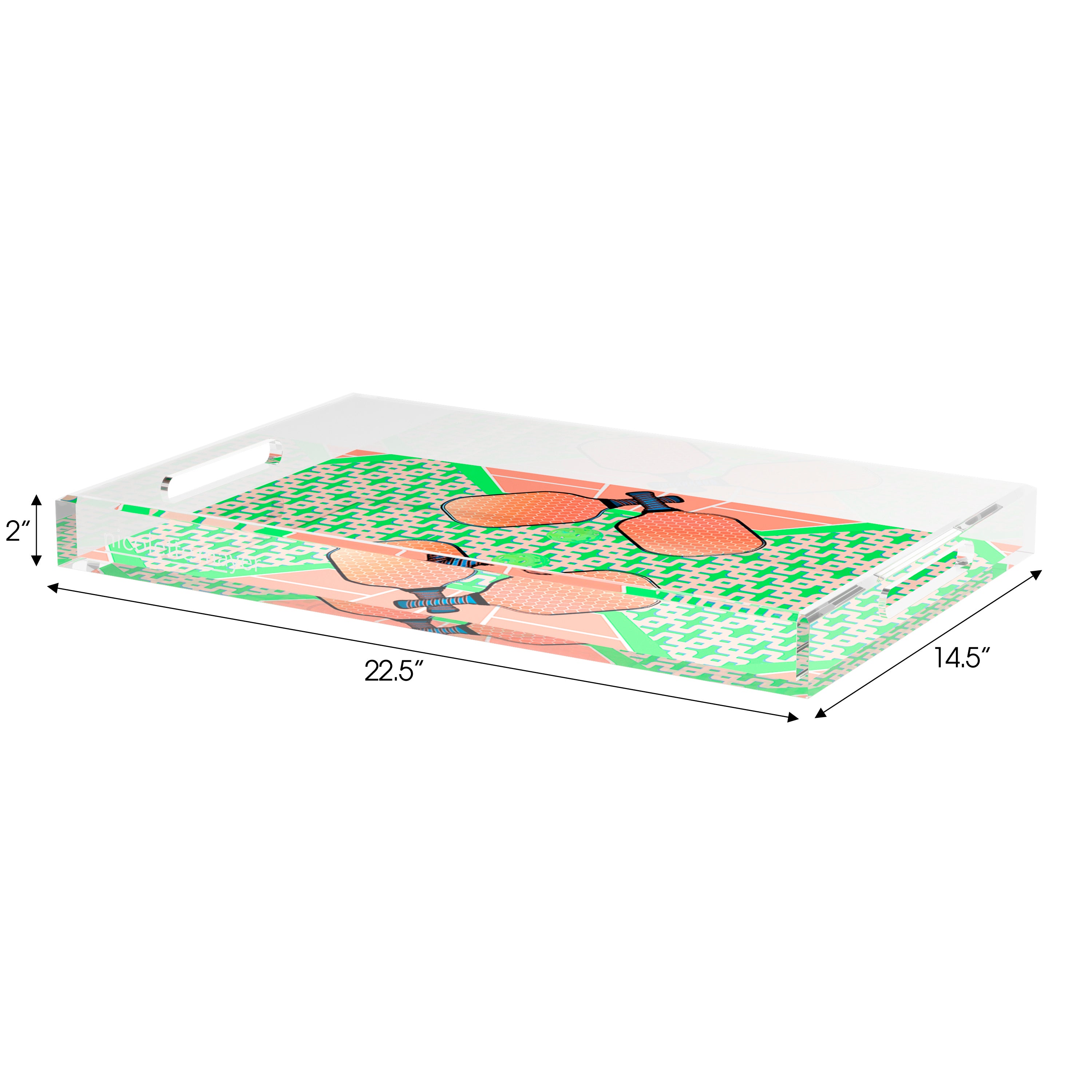 Pickelball Anyone Pam and Emma Set of 3 Acrylic Tray - nicolettemayer.com