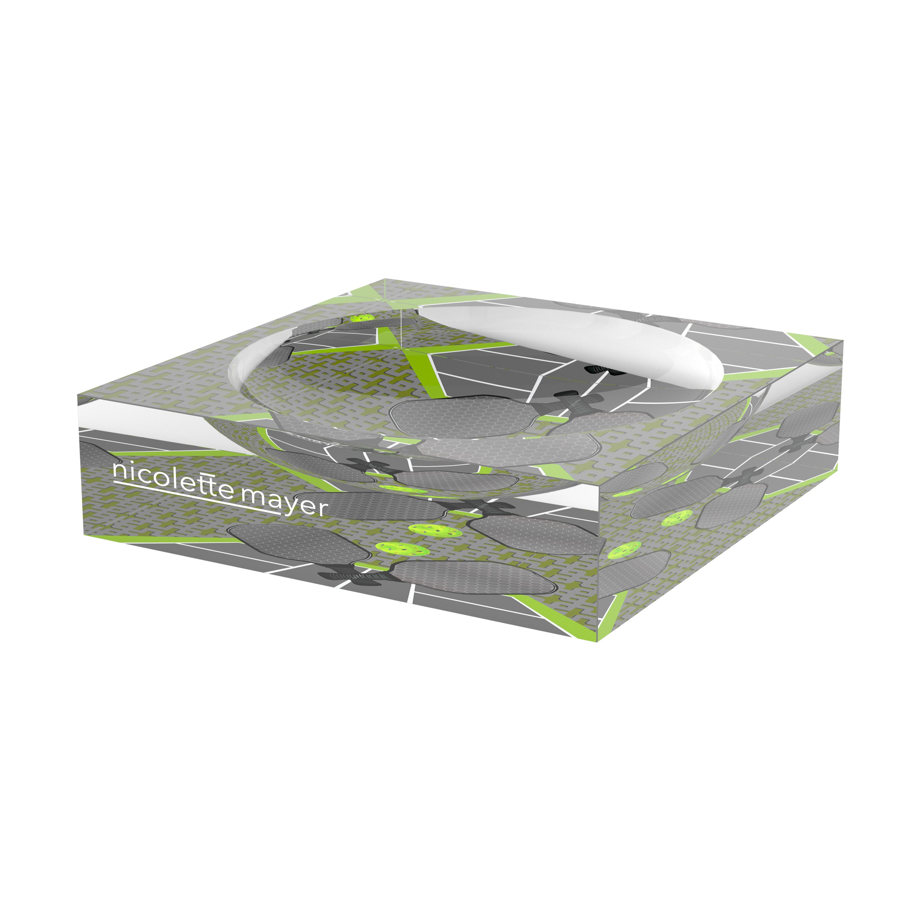 Pickelball Anyone Silver Lime Candy Catchall Dish