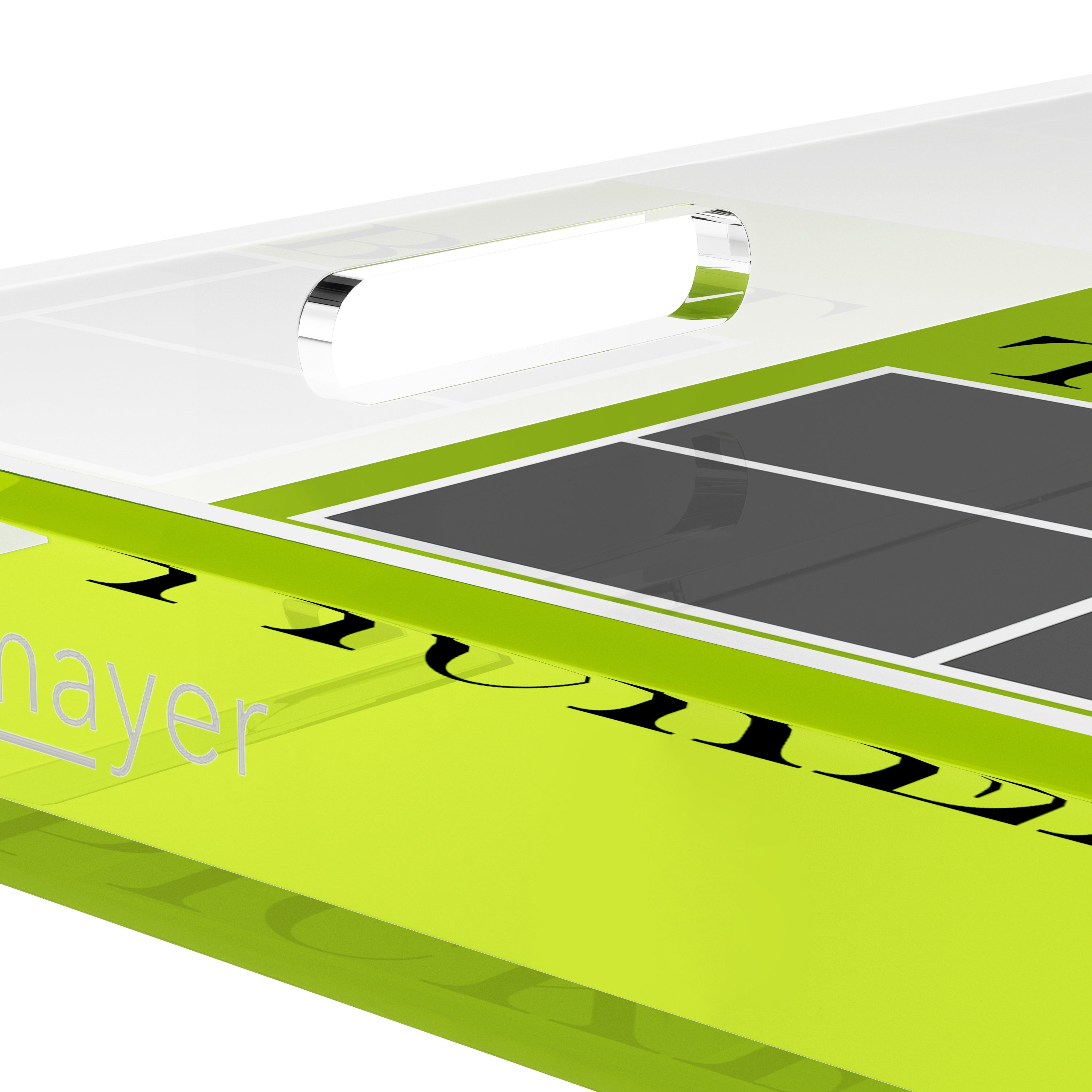Pickelball Court Silver Lime 12X12 Acrylic Tray - nicolettemayer.com