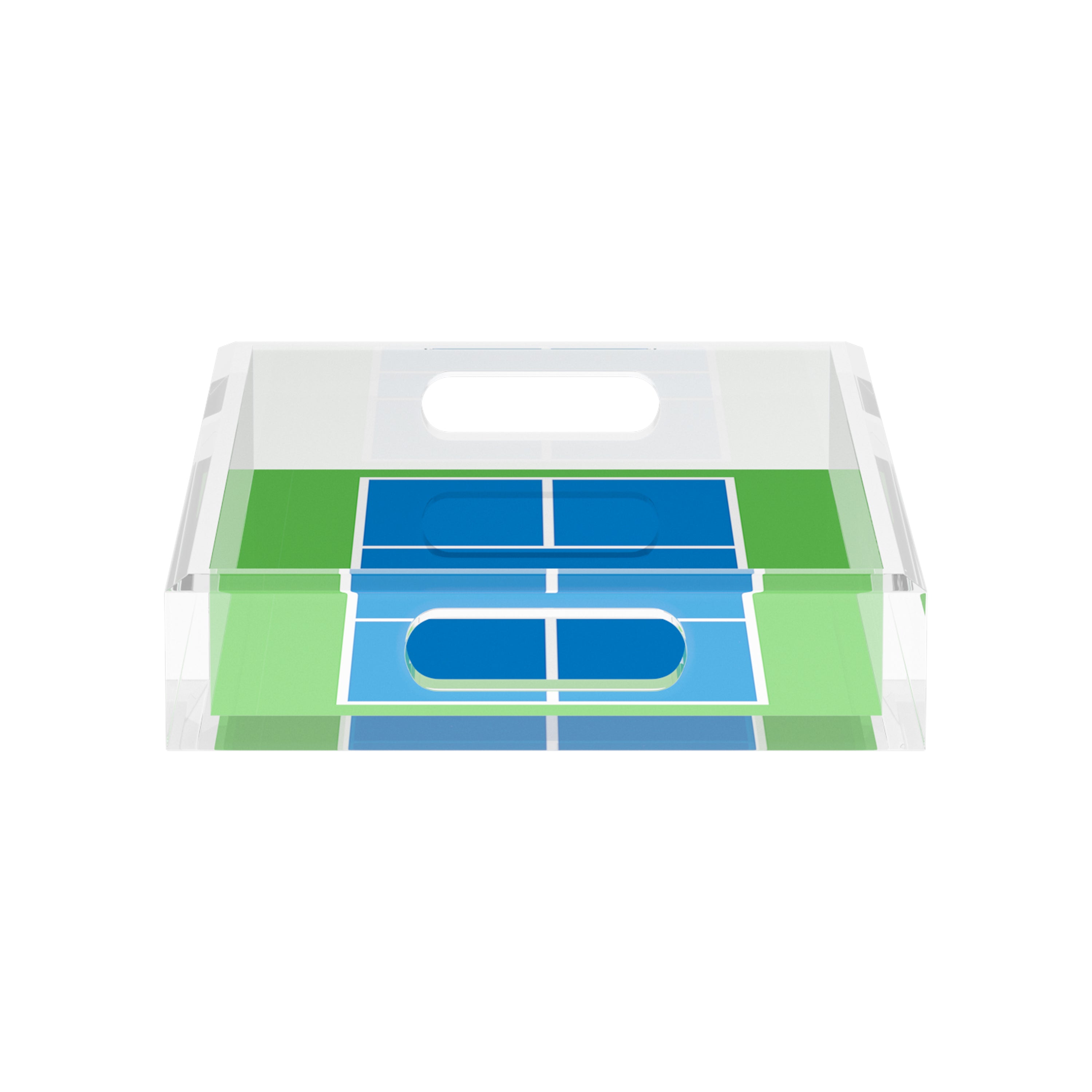 Pickelball Court Blue Green 12.5x7.75 Acrylic Tray - nicolettemayer.com