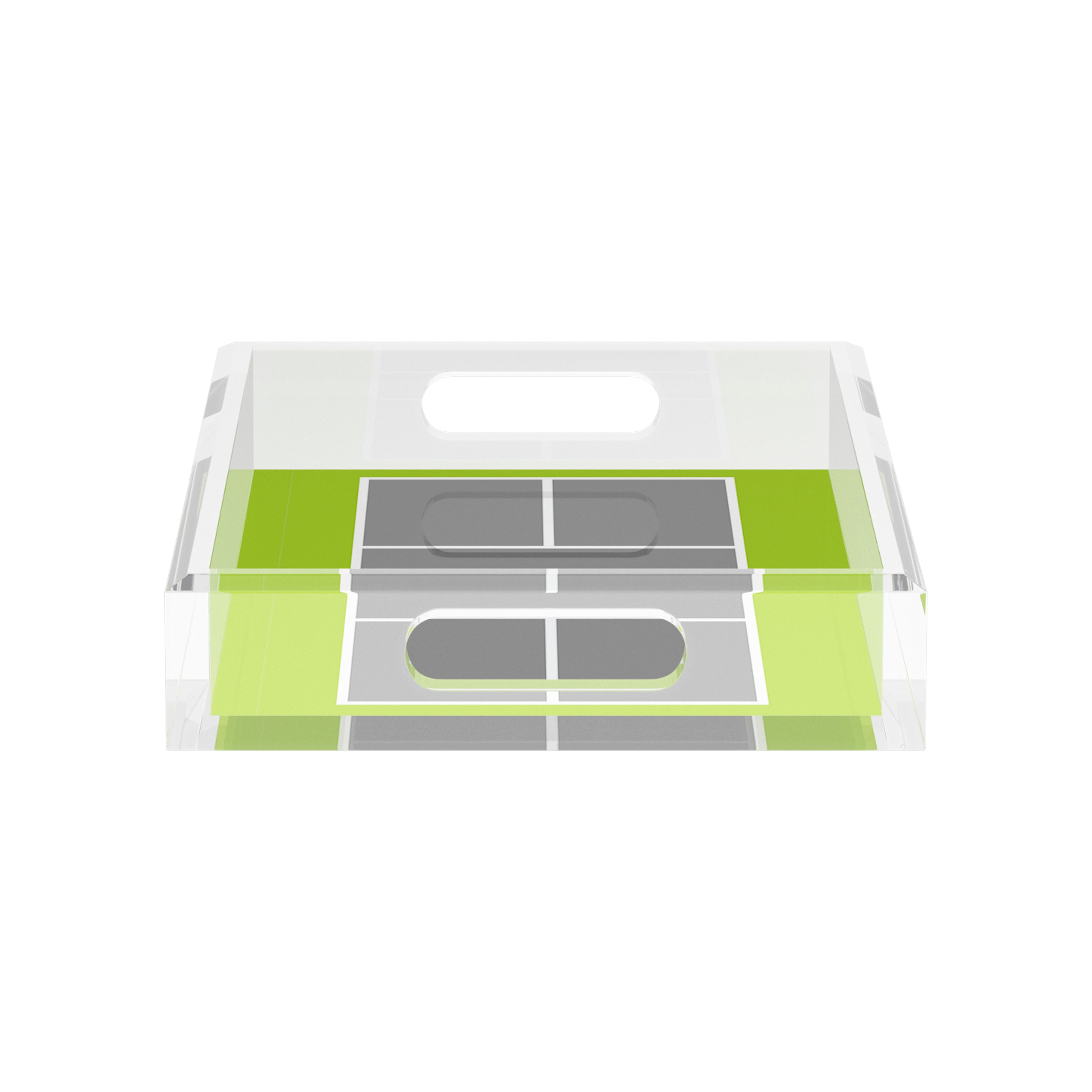 Pickelball Court Silver Lime 12.5x7.75 Acrylic Tray - nicolettemayer.com