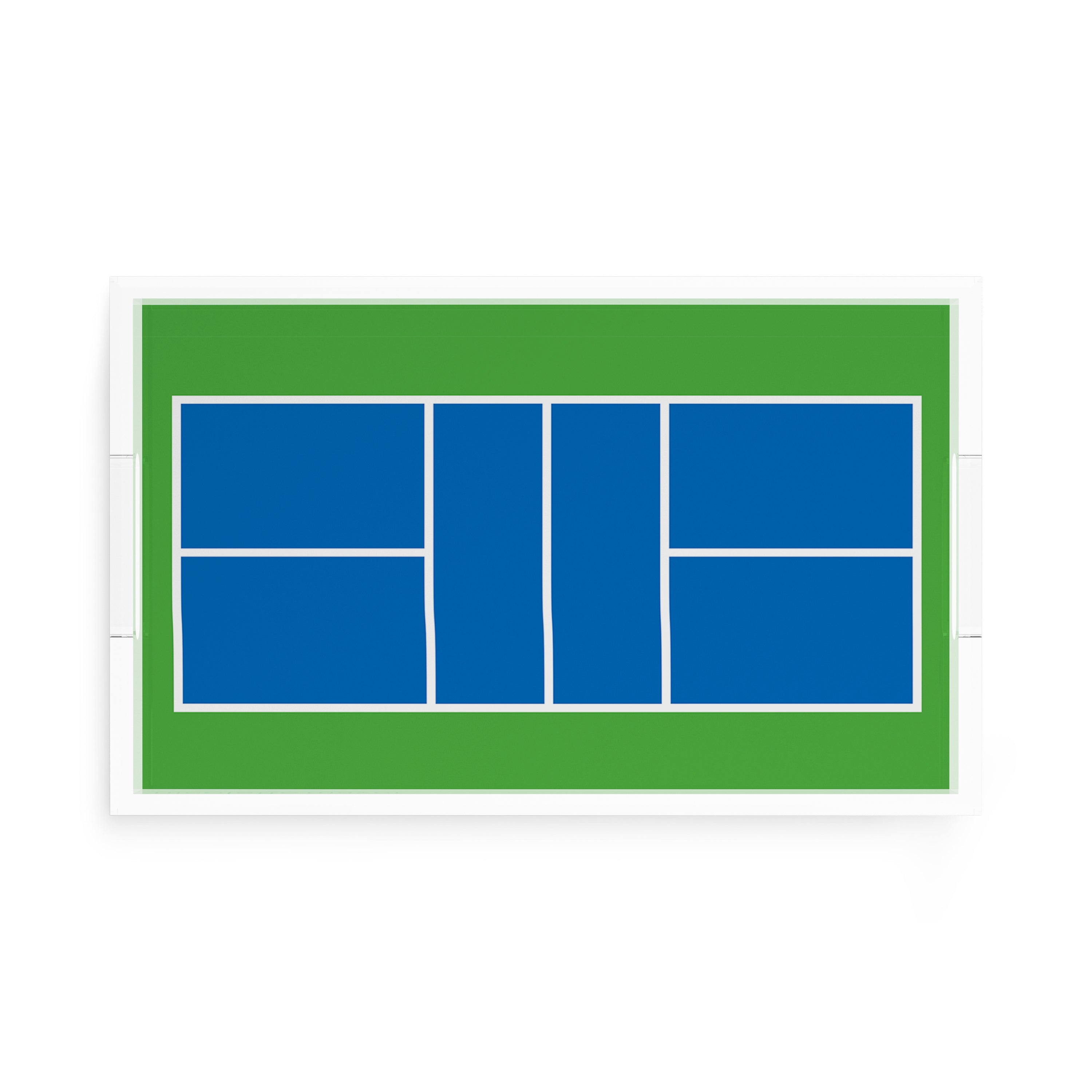 Pickelball Court Blue Green 17X10.5 Acrylic Tray - nicolettemayer.com