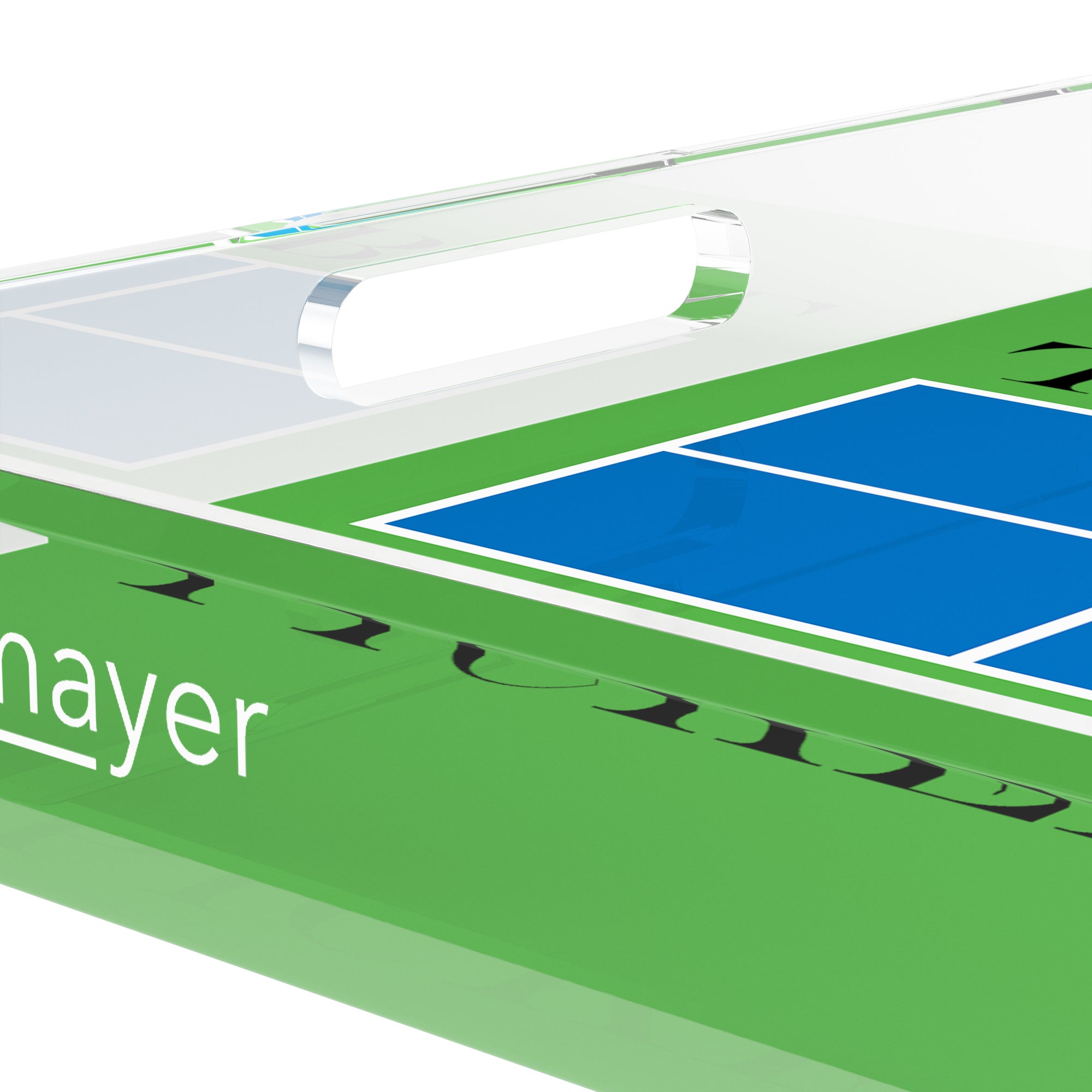 Pickelball Court Blue Green 18X18 Acrylic Tray - nicolettemayer.com