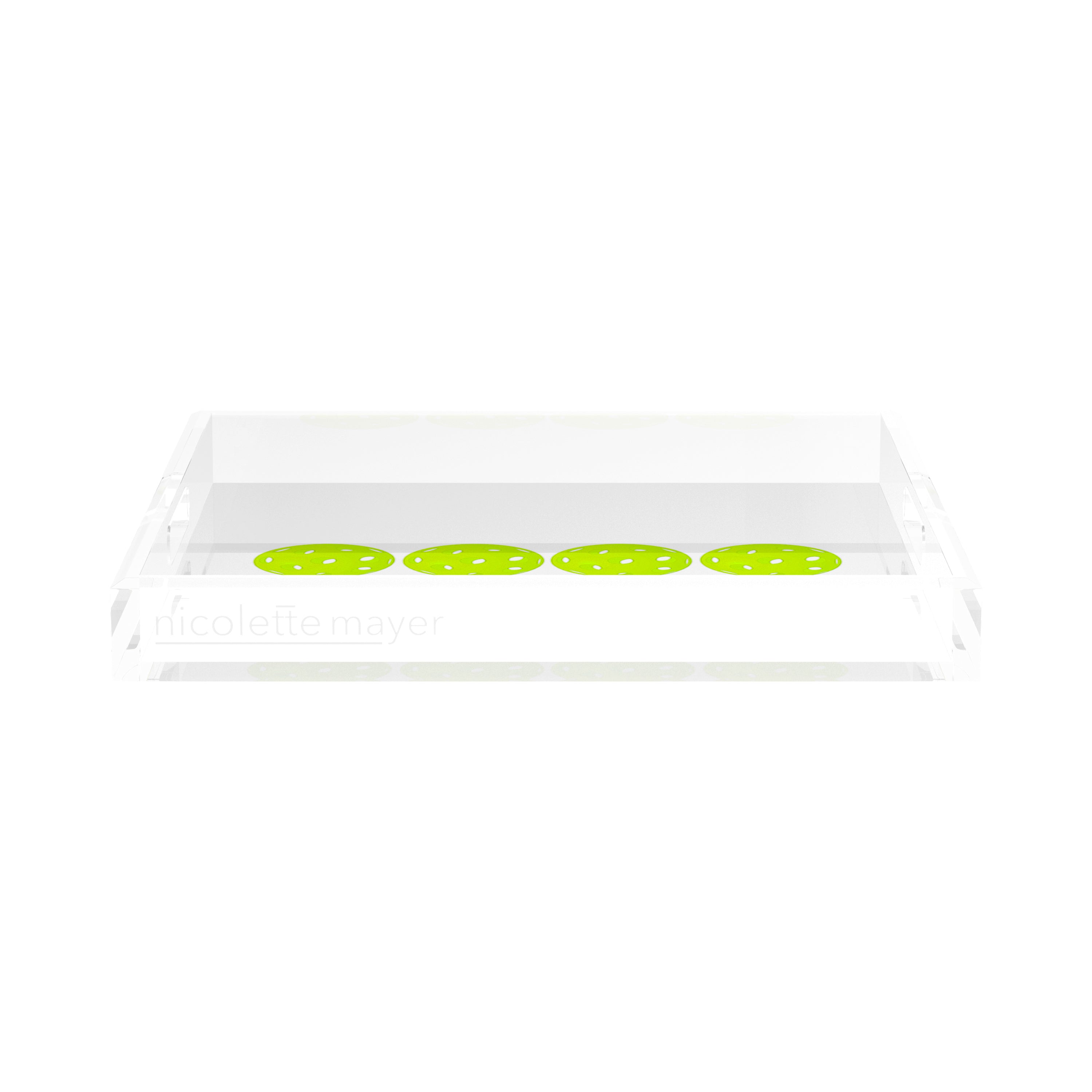 Pickelballs Acid Green 15X15 Acrylic Tray - nicolettemayer.com