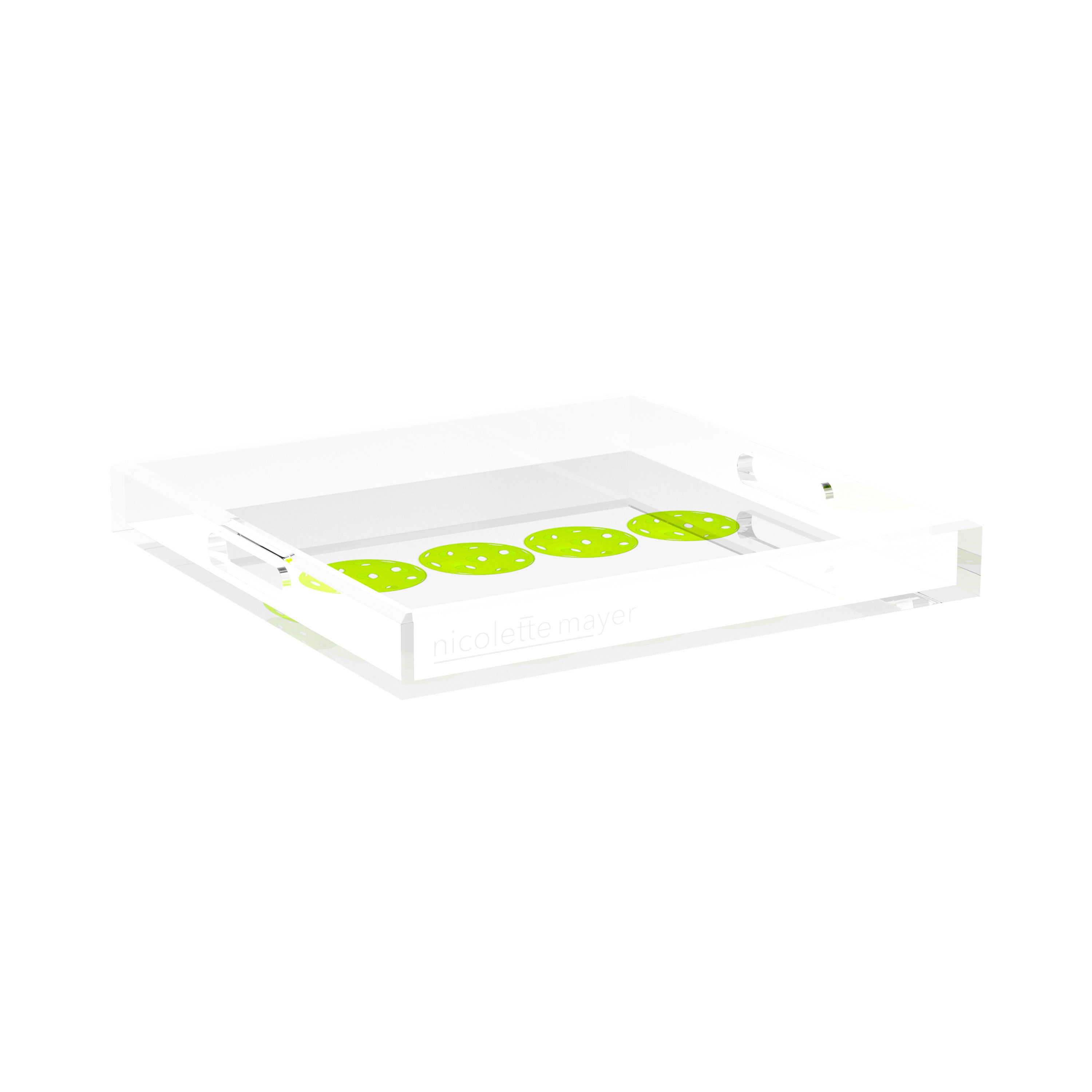 Pickelballs Acid Green 15X15 Acrylic Tray - nicolettemayer.com