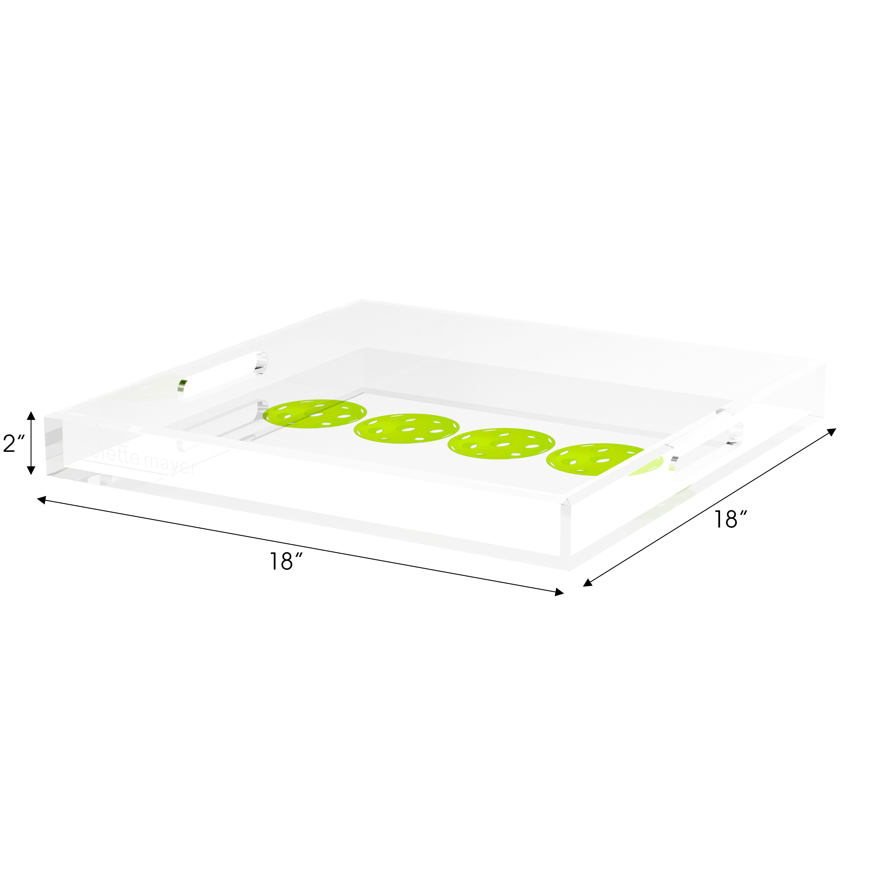 Pickelballs Acid Green 18X18 Acrylic Tray - nicolettemayer.com