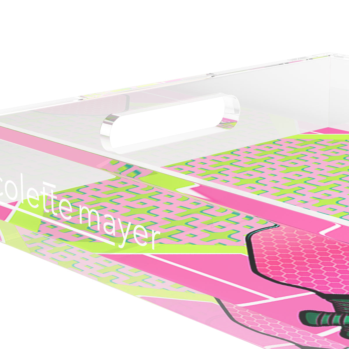 Pickleball Anyone Nancy Fran Acrylic Decorative Tray, 17 x 10.5 in. by Nicolette Mayer