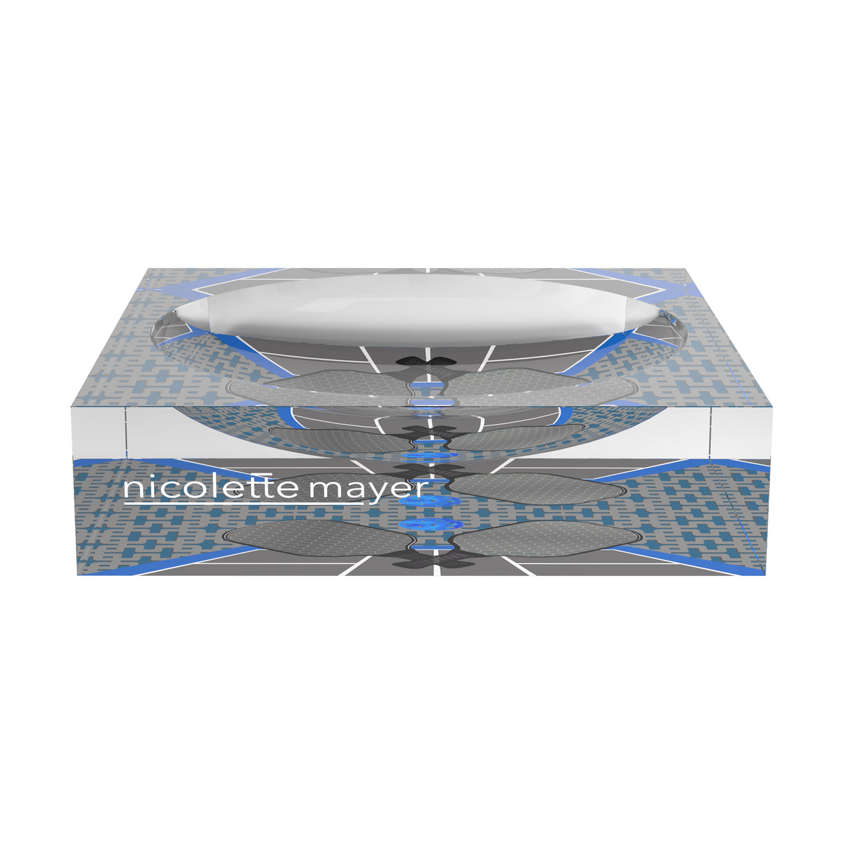 Pickleball Anyone Silver Blue Candy Catchall Dish, 6 x 6 in. by Nicolette Mayer