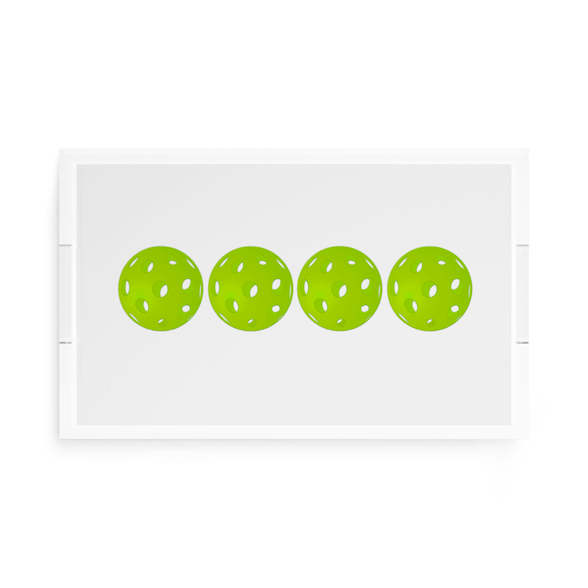 Pickleballs Acid Green Acrylic Decorative Tray, 17 x 10.5 in. by Nicolette Mayer