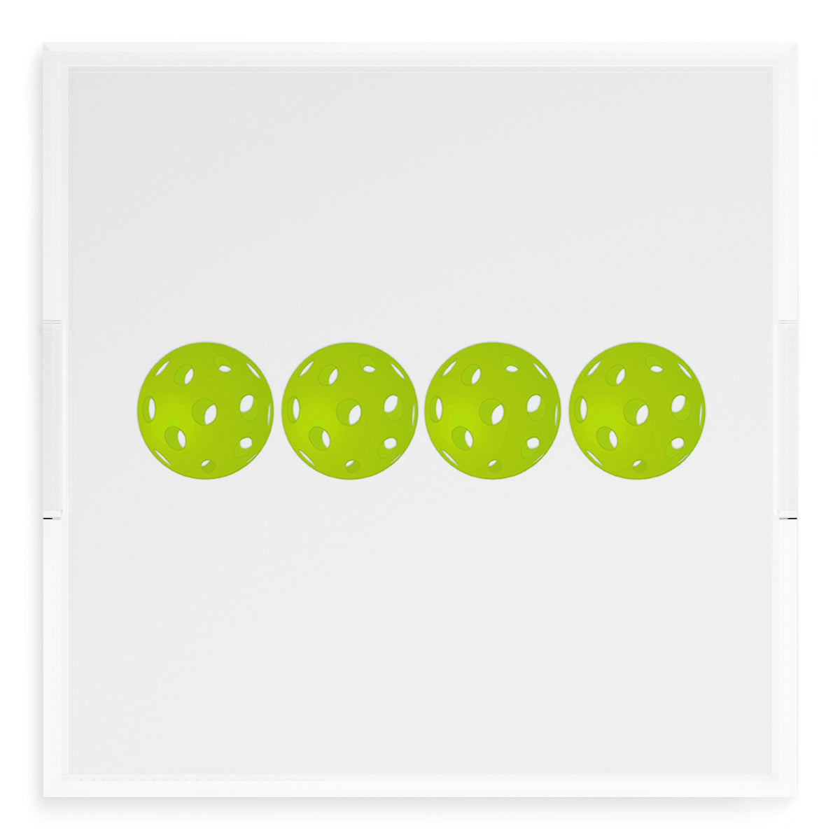 Pickleballs Acid Green Acrylic Decorative Tray, 18 x 18 in. by Nicolette Mayer