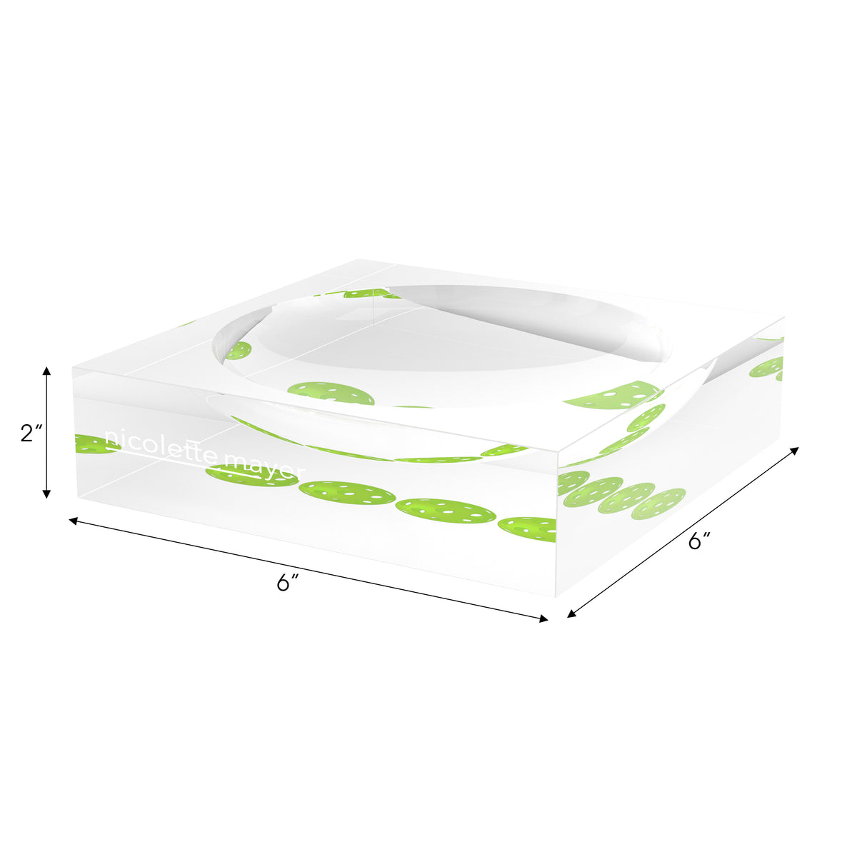 Pickleballs Acid Green Candy Catchall Dish, 6 x 6 in. by Nicolette Mayer