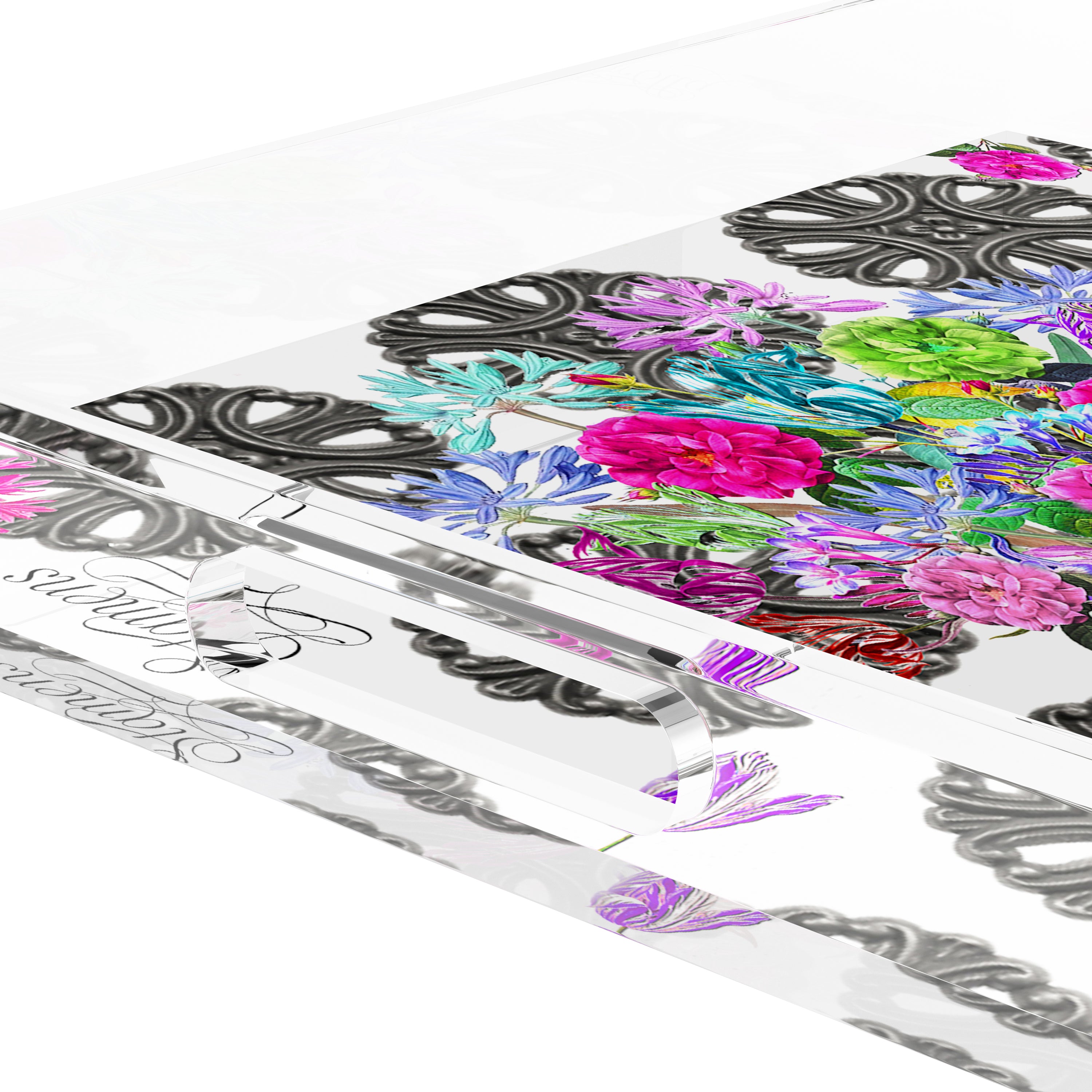 Pistils Metal Bouquet 18X18 Acrylic Tray - nicolettemayer.com