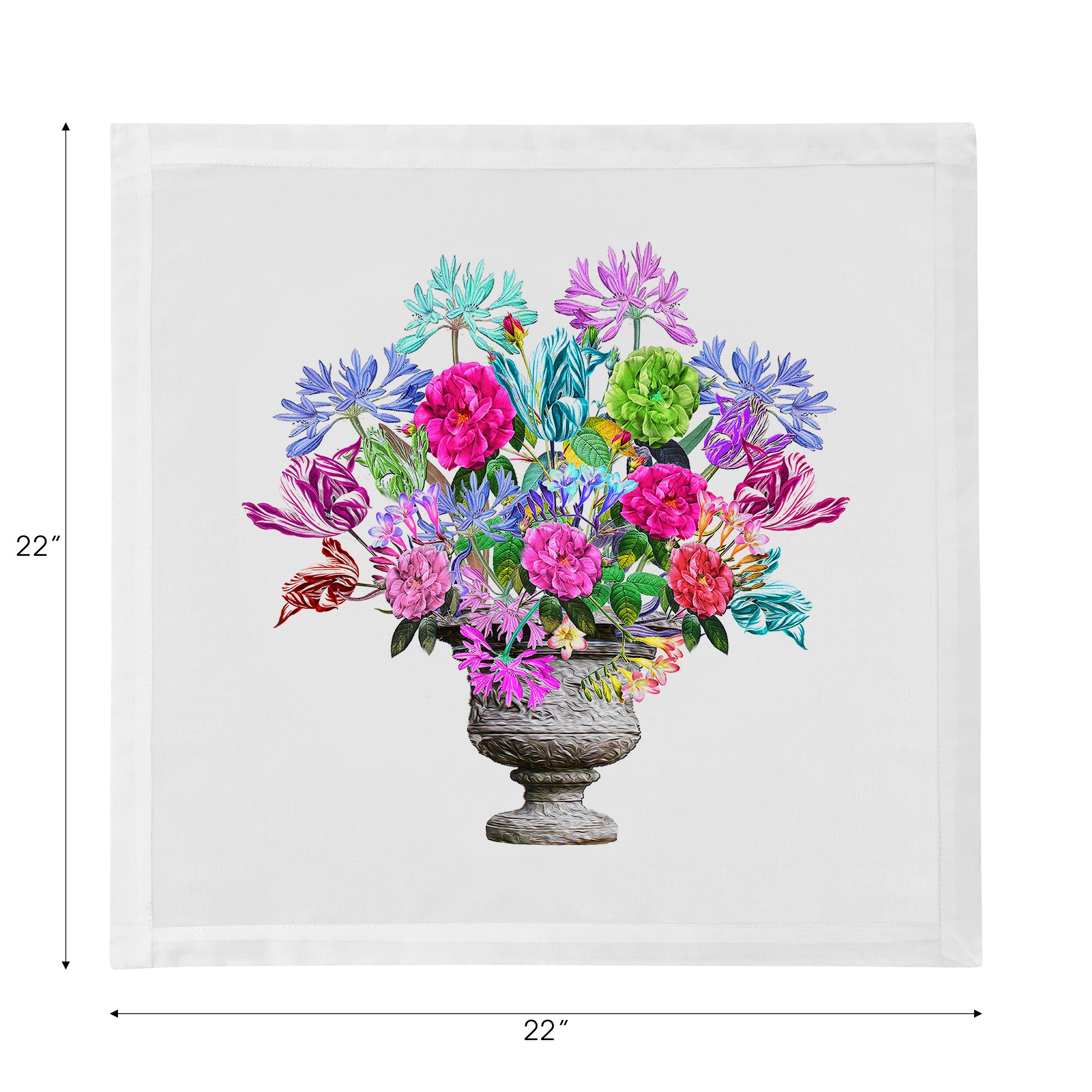 Pistals Large Bouquet Cotton Sateen Dinner Napkins - nicolettemayer.com