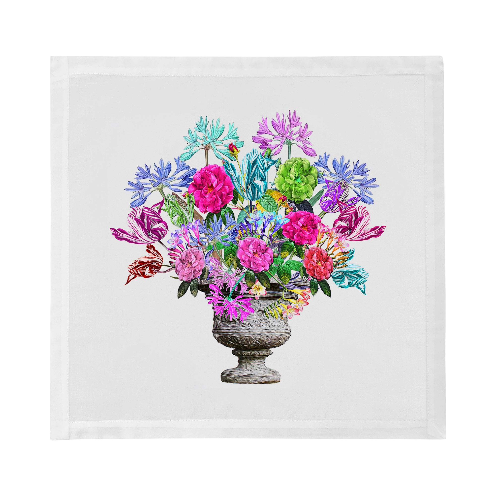 Pistals Large Bouquet Cotton Sateen Dinner Napkins - nicolettemayer.com