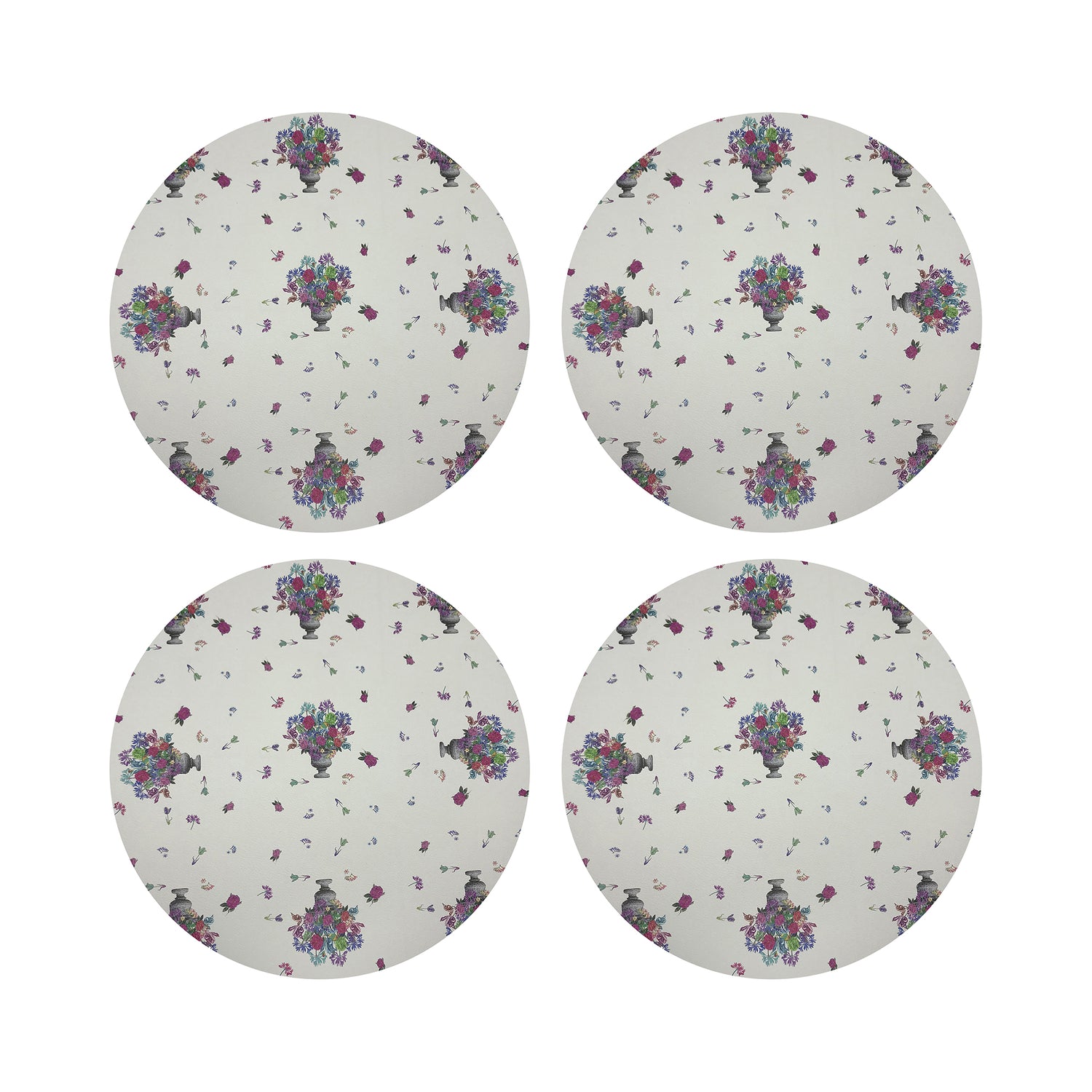 PISTILS SMALL BOUQUET 16" ROUND PEBBLE PLACEMATS, SET OF 4 - nicolettemayer.com