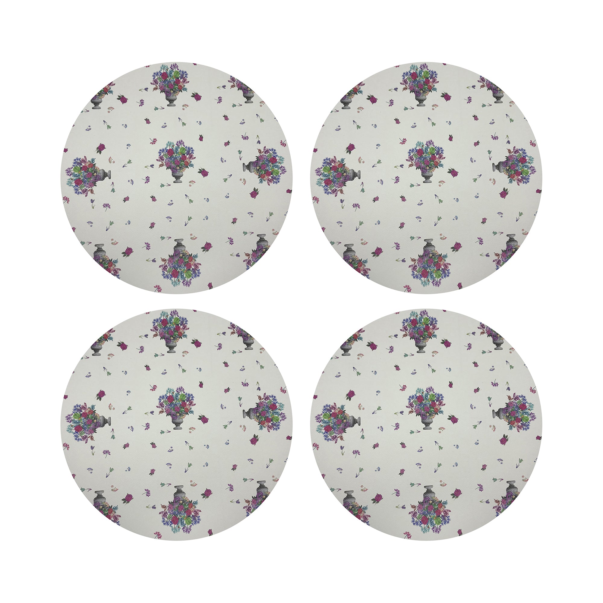 PISTILS SMALL BOUQUET 16" ROUND PEBBLE PLACEMATS, SET OF 4 - nicolettemayer.com