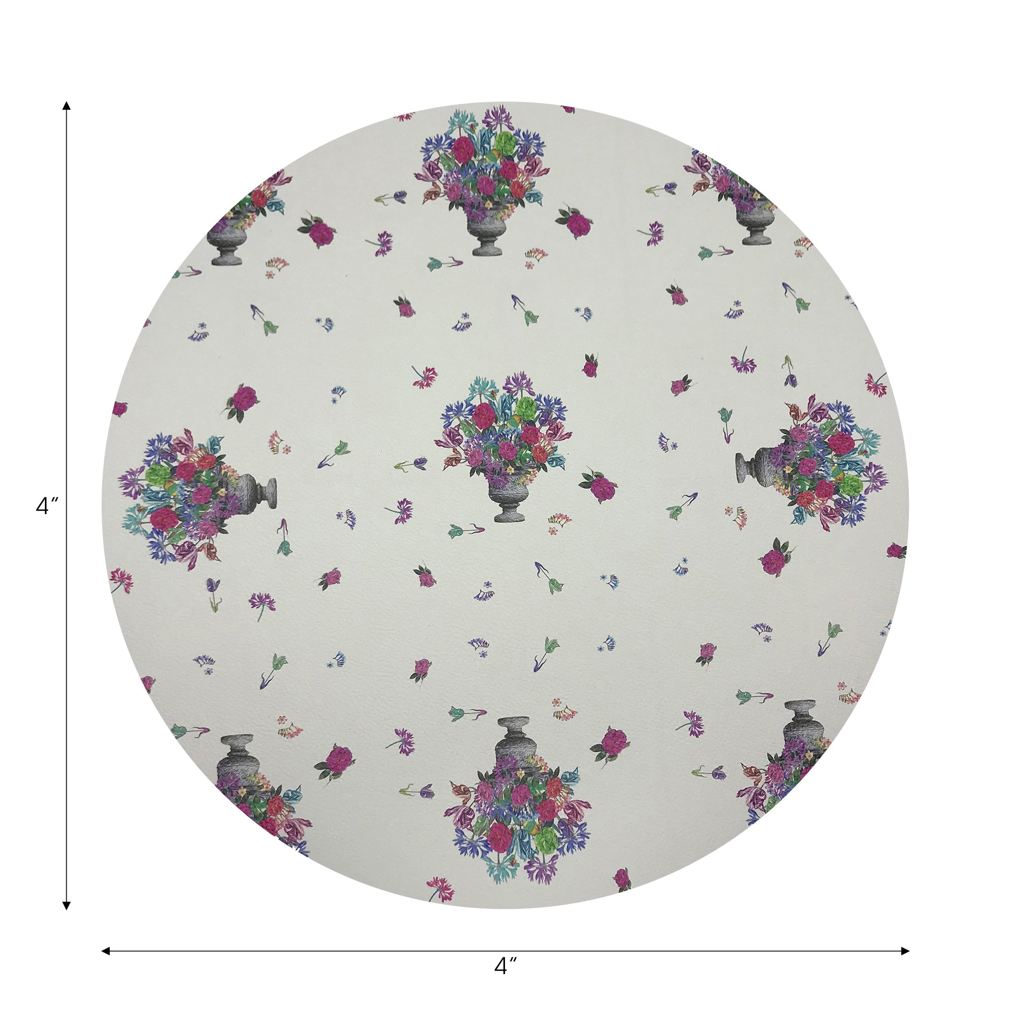 Pistils Small Bouquet Vegan Leather Round Coasters