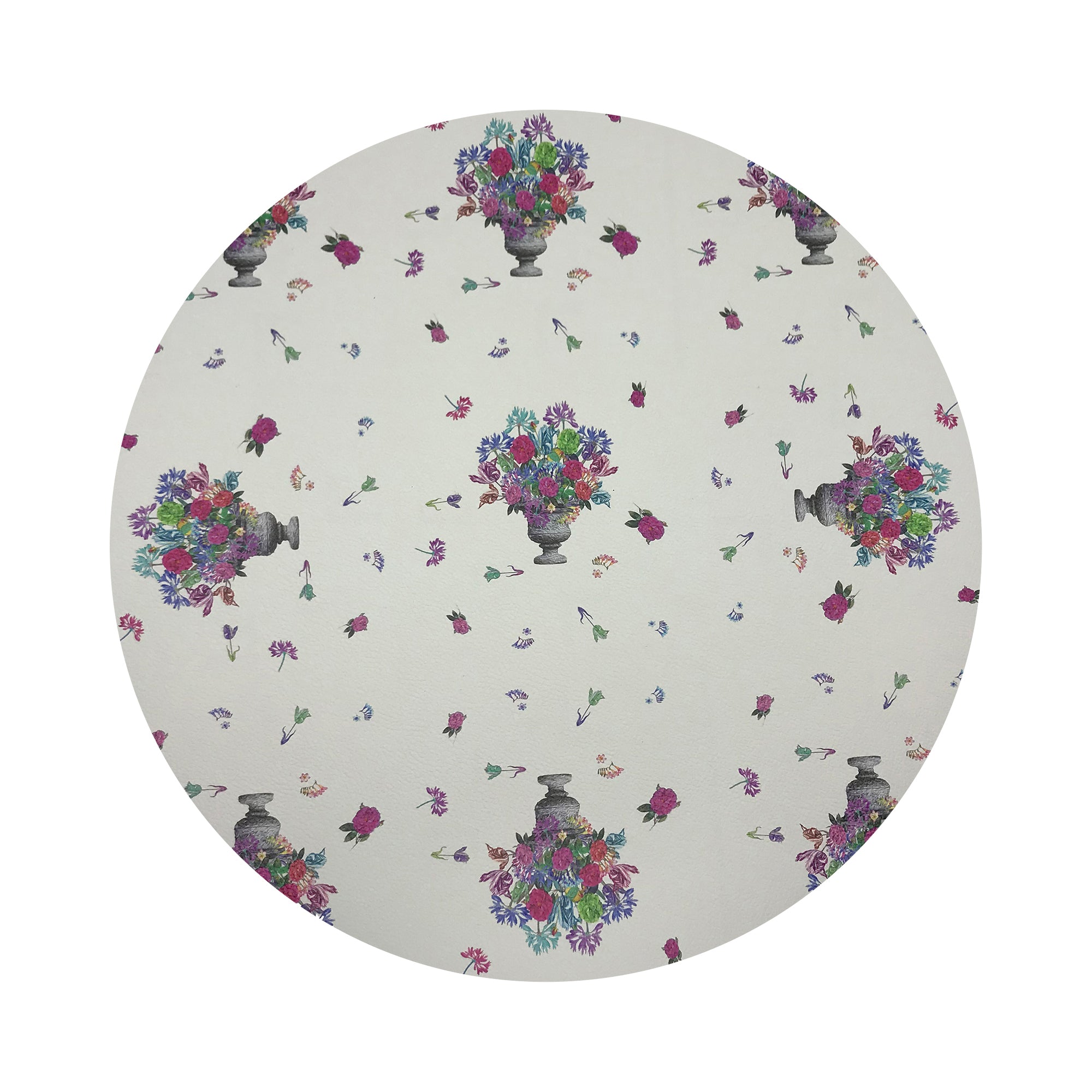 Pistils Small Bouquet Vegan Leather Round Coasters
