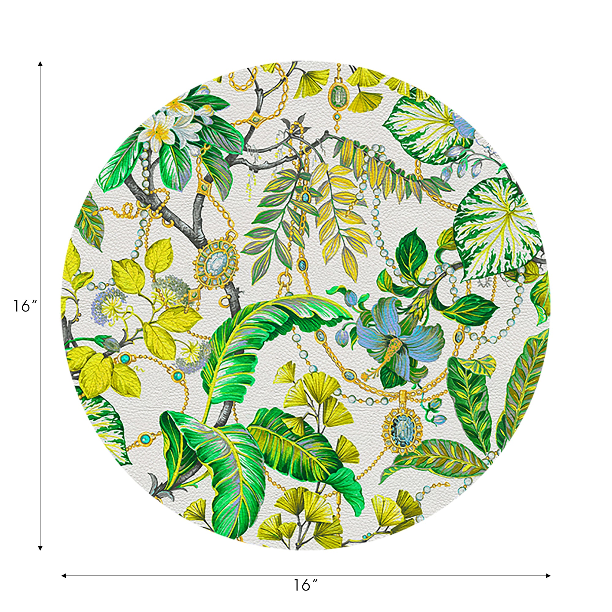 Plumeria Lemon 16" Round Pebble Placemats, Set of 4 - nicolettemayer.com