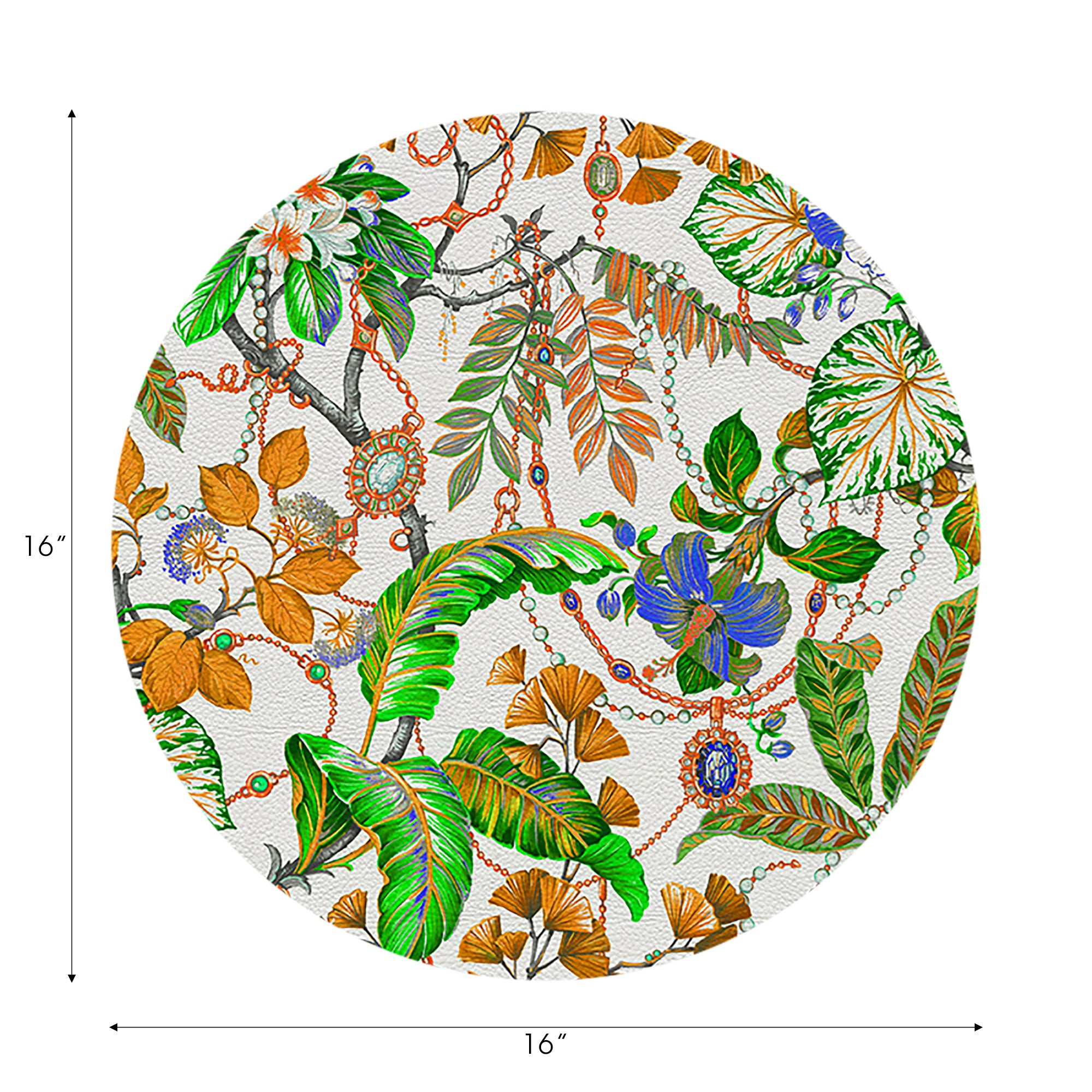 Plumeria Tangerine 16" Round Pebble Placemats, Set of 4 - nicolettemayer.com