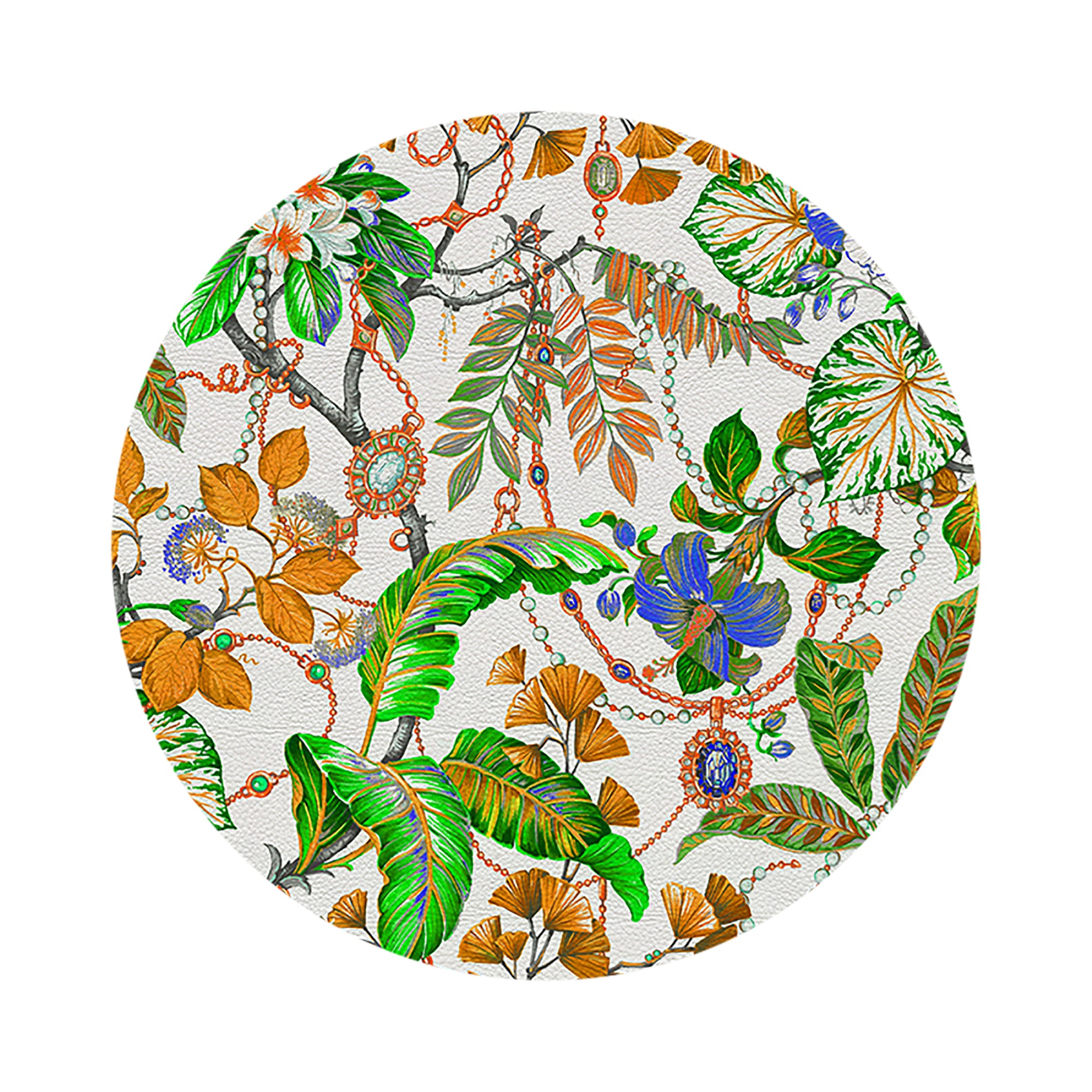 Plumeria Tangerine 16" Round Pebble Placemats, Set of 4 - nicolettemayer.com