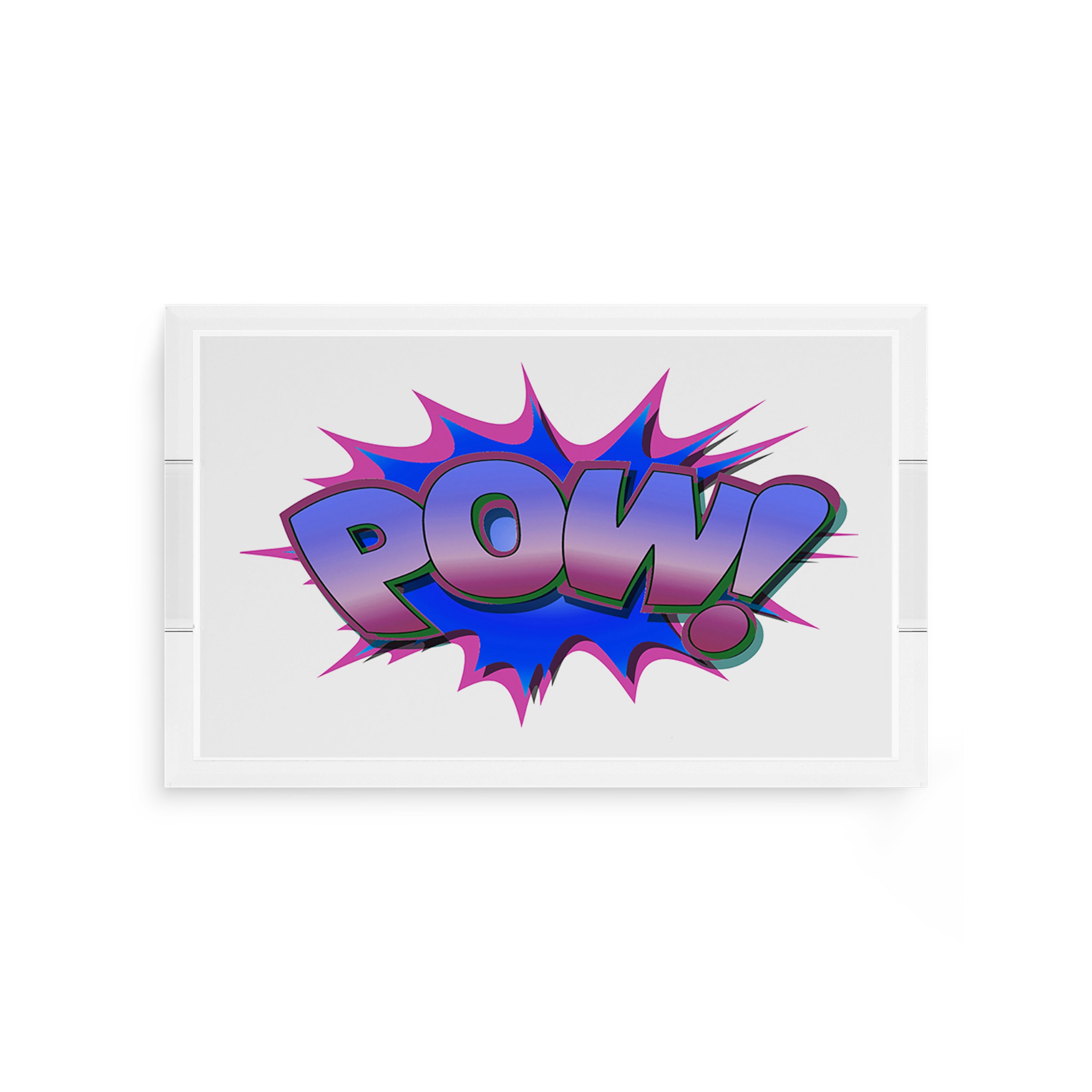 Pow Blue Pink 12.5X7.75 Acrylic Tray - nicolettemayer.com