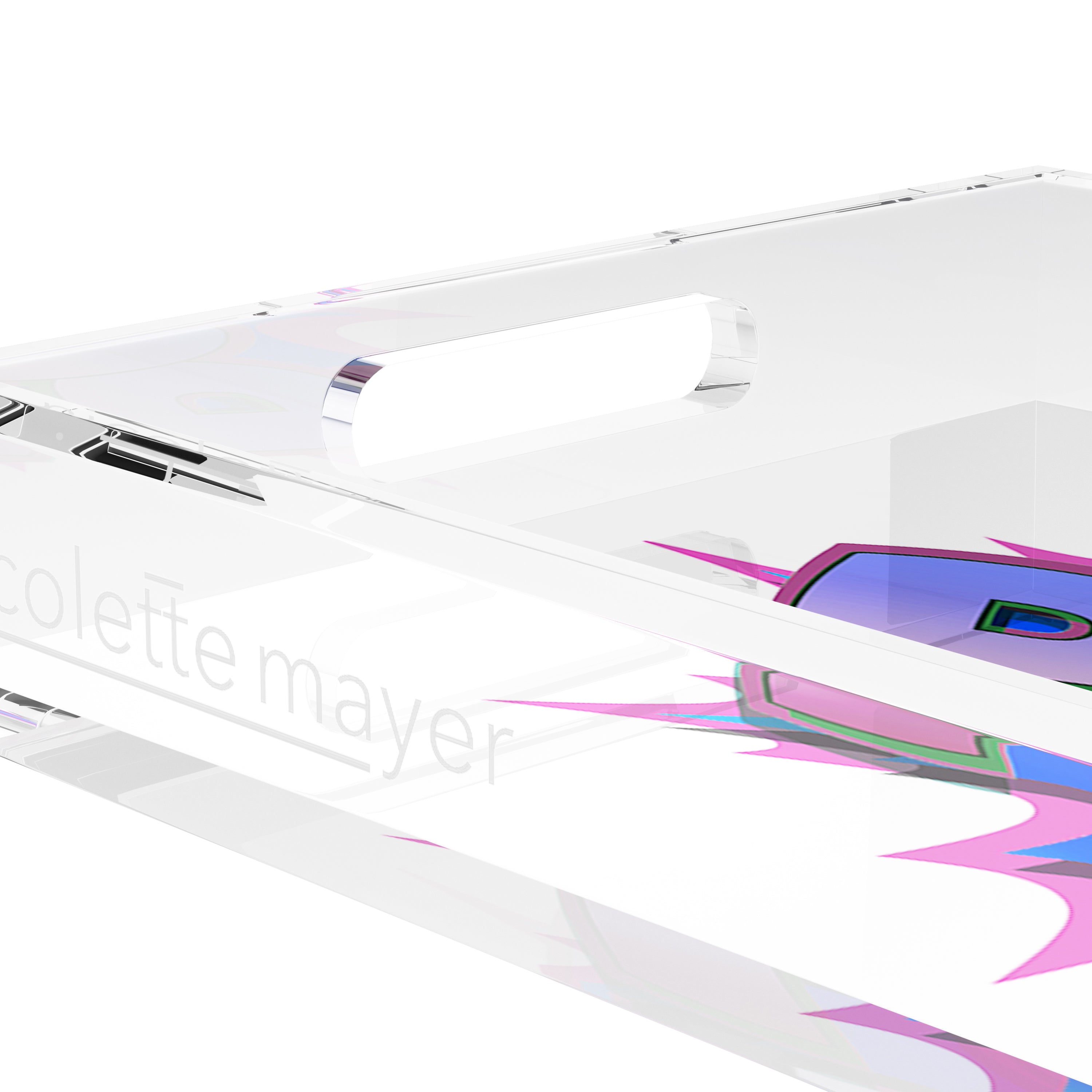 Pow Blue Pink 12.5X7.75 Acrylic Tray - nicolettemayer.com