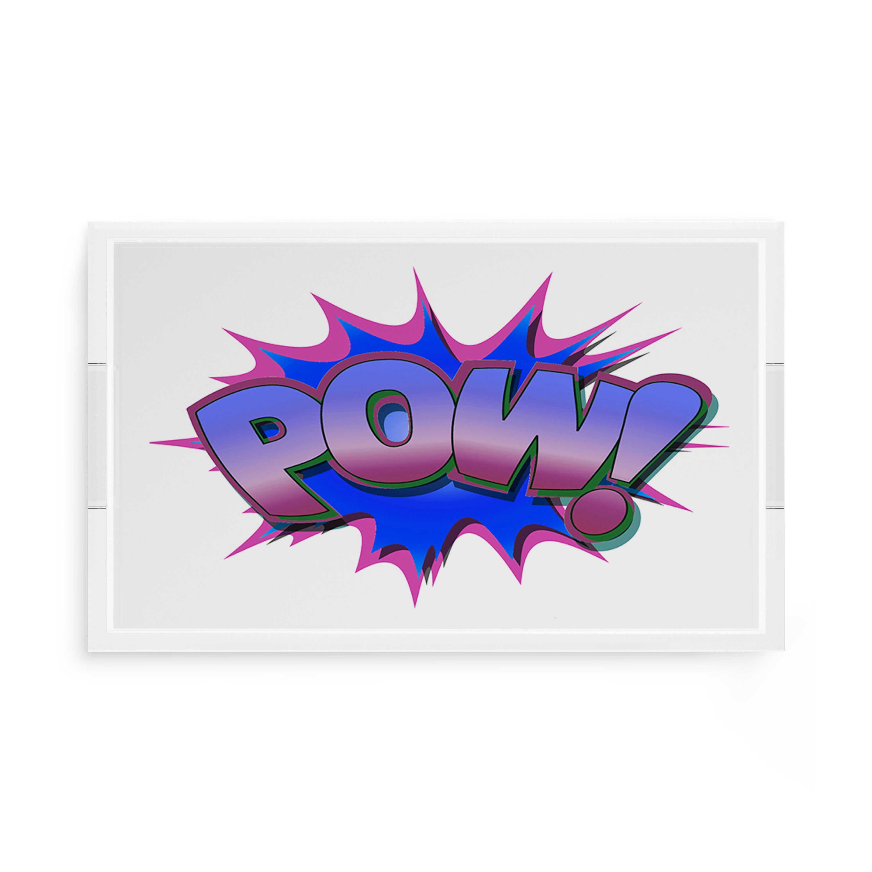Pow Blue Pink 17X10.5 Acrylic Tray - nicolettemayer.com