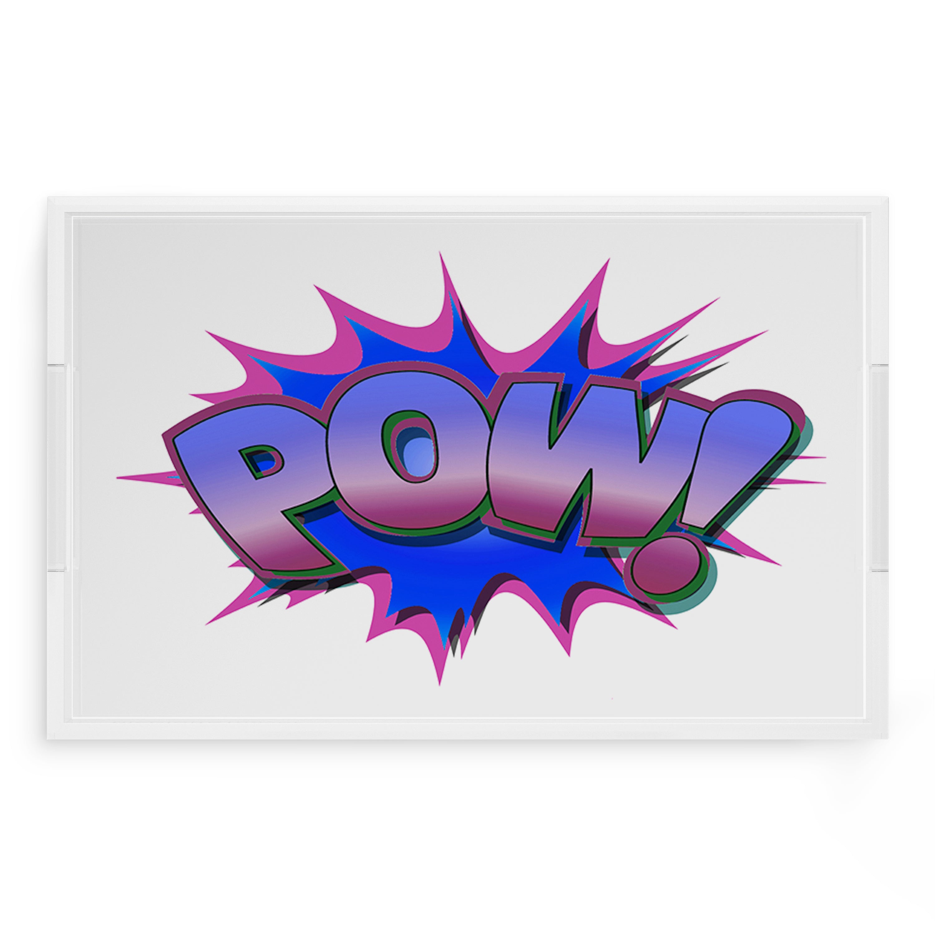 Pow Blue Pink 22.5X14.5 Acrylic Tray - nicolettemayer.com