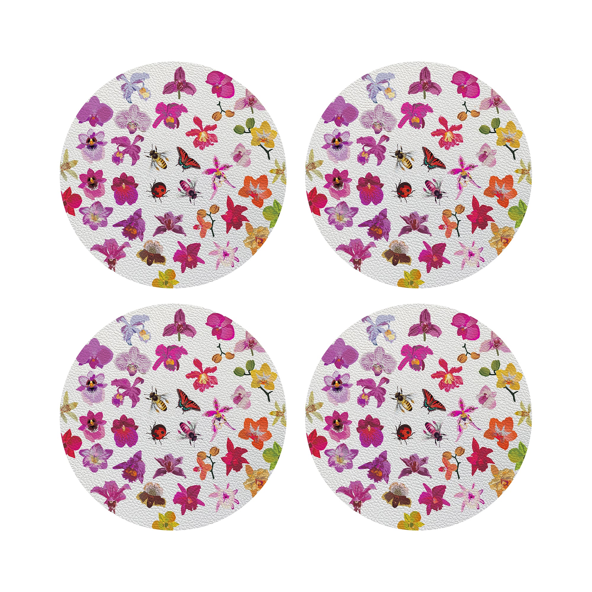 Precise Orchid 16" Round Pebble Placemats - nicolettemayer.com