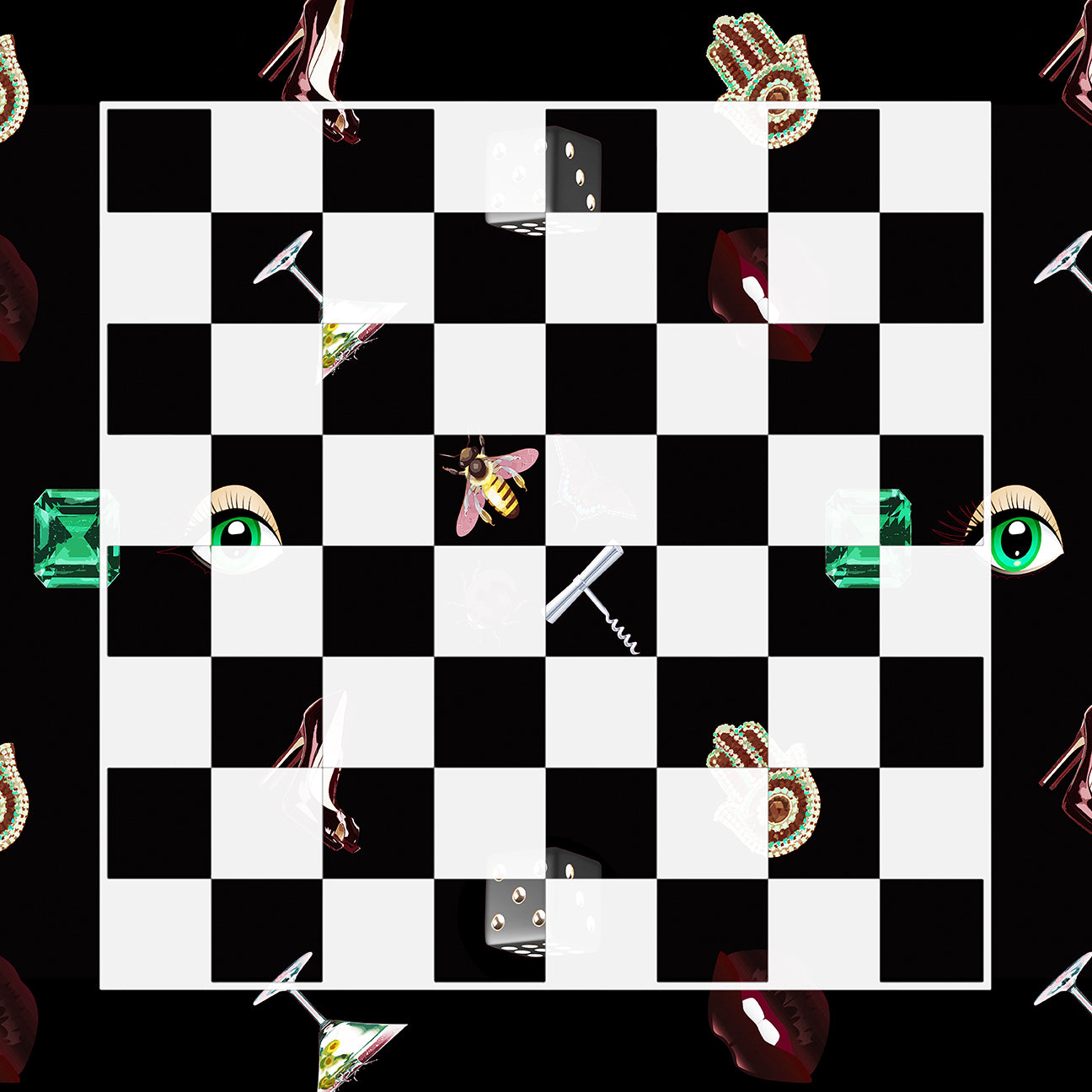 Precise Edge Black Acrylic Chess