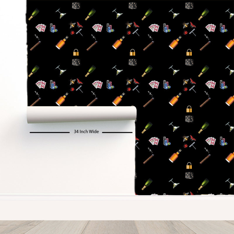 Precise Edge Black Poker Peel and Stick Wallpaper - nicolettemayer.com
