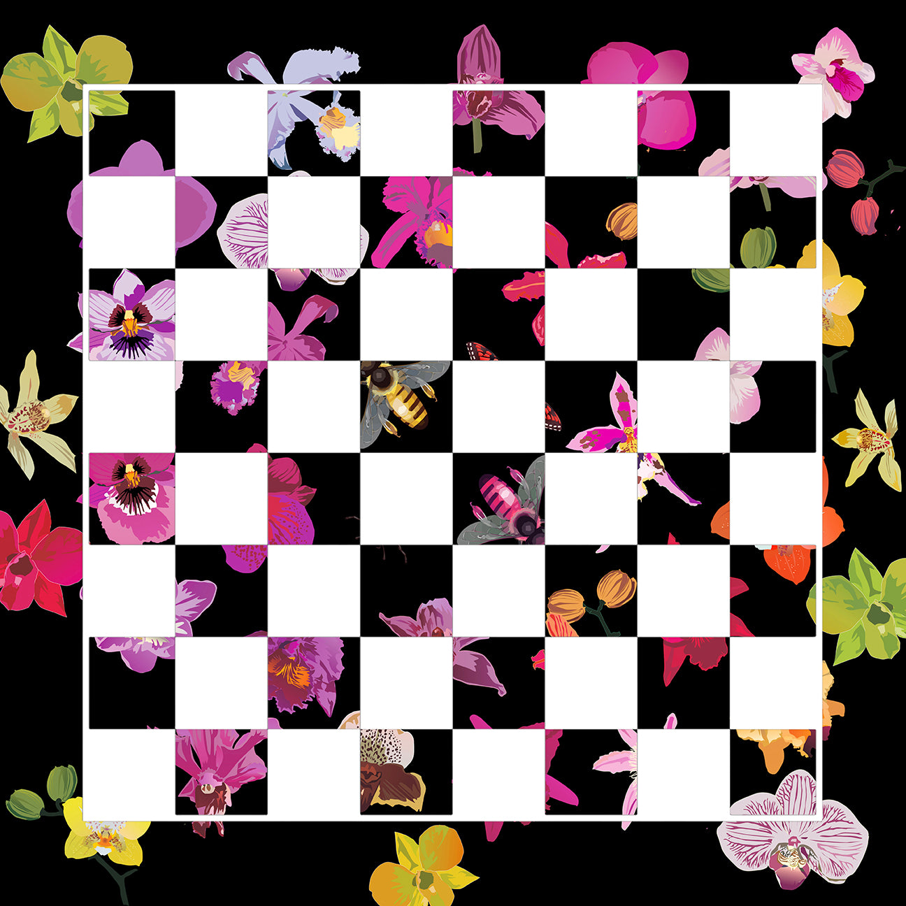 Precise Orchid Noir Acrylic Chess